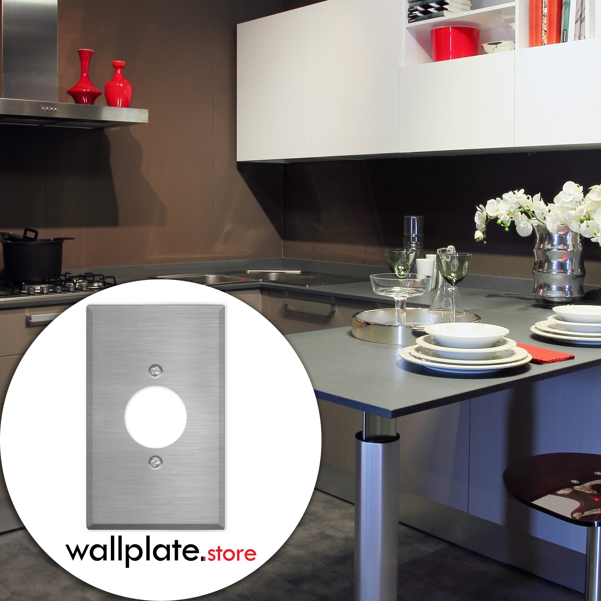 1 Gang Oversized Stainless Steel Single Receptacle Wall Plate