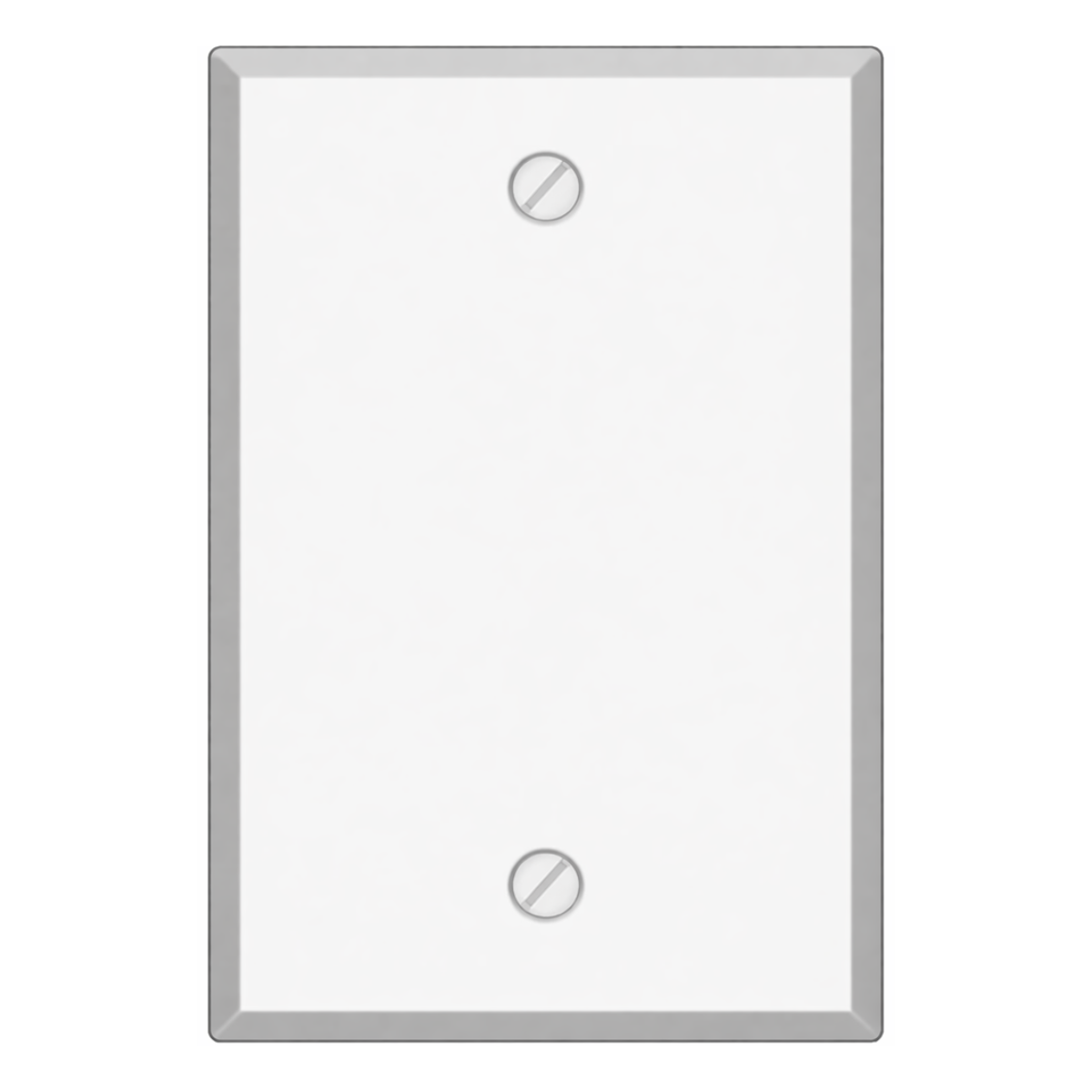 1-Gang Blank, Standard Size, White Painted Metal Wallplate