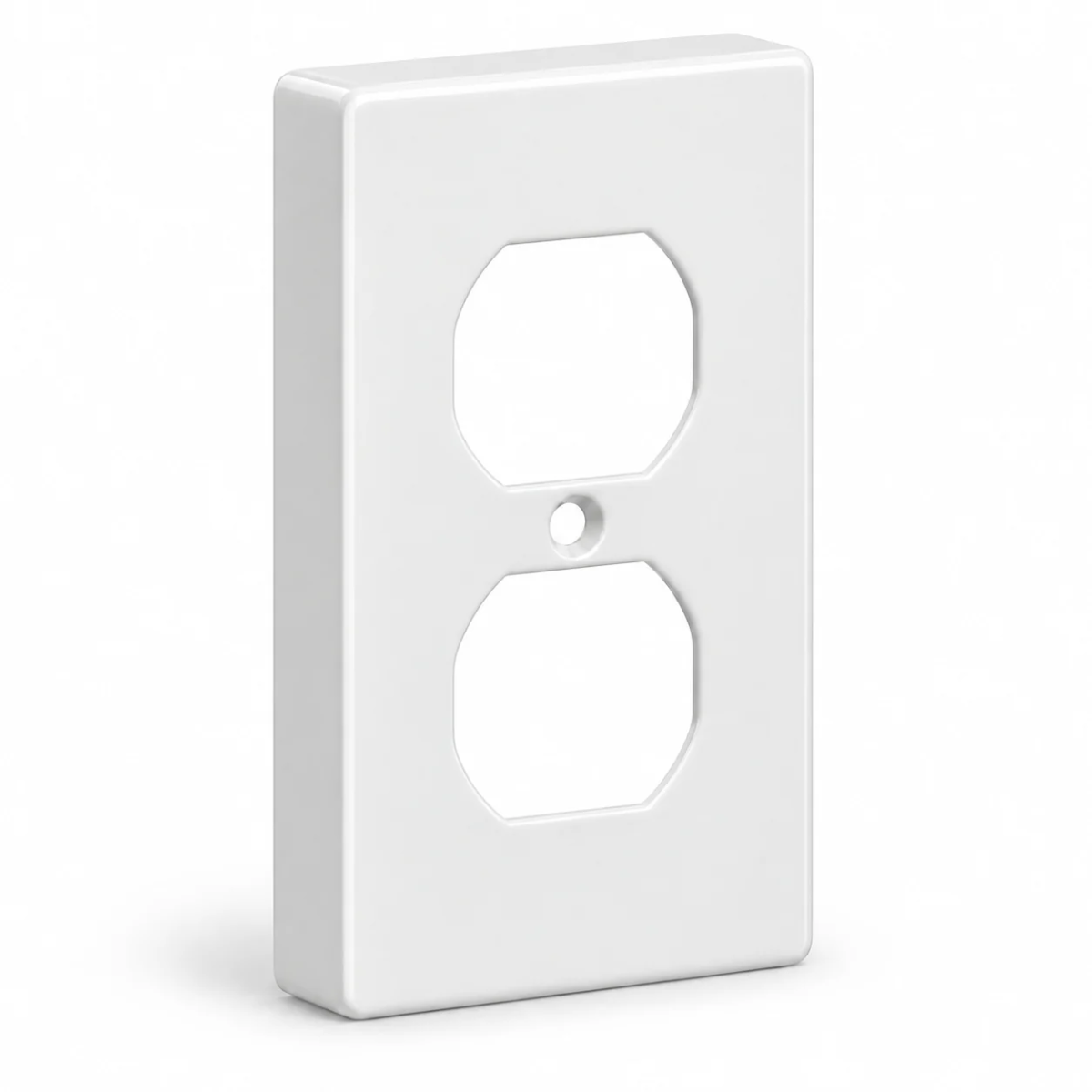 1-Gang, Extra Deep, 1 Duplex Receptacle Opening, White Semi-Gloss Finish, Painted Metal Wall Plate Outlet Cover - Made in USA