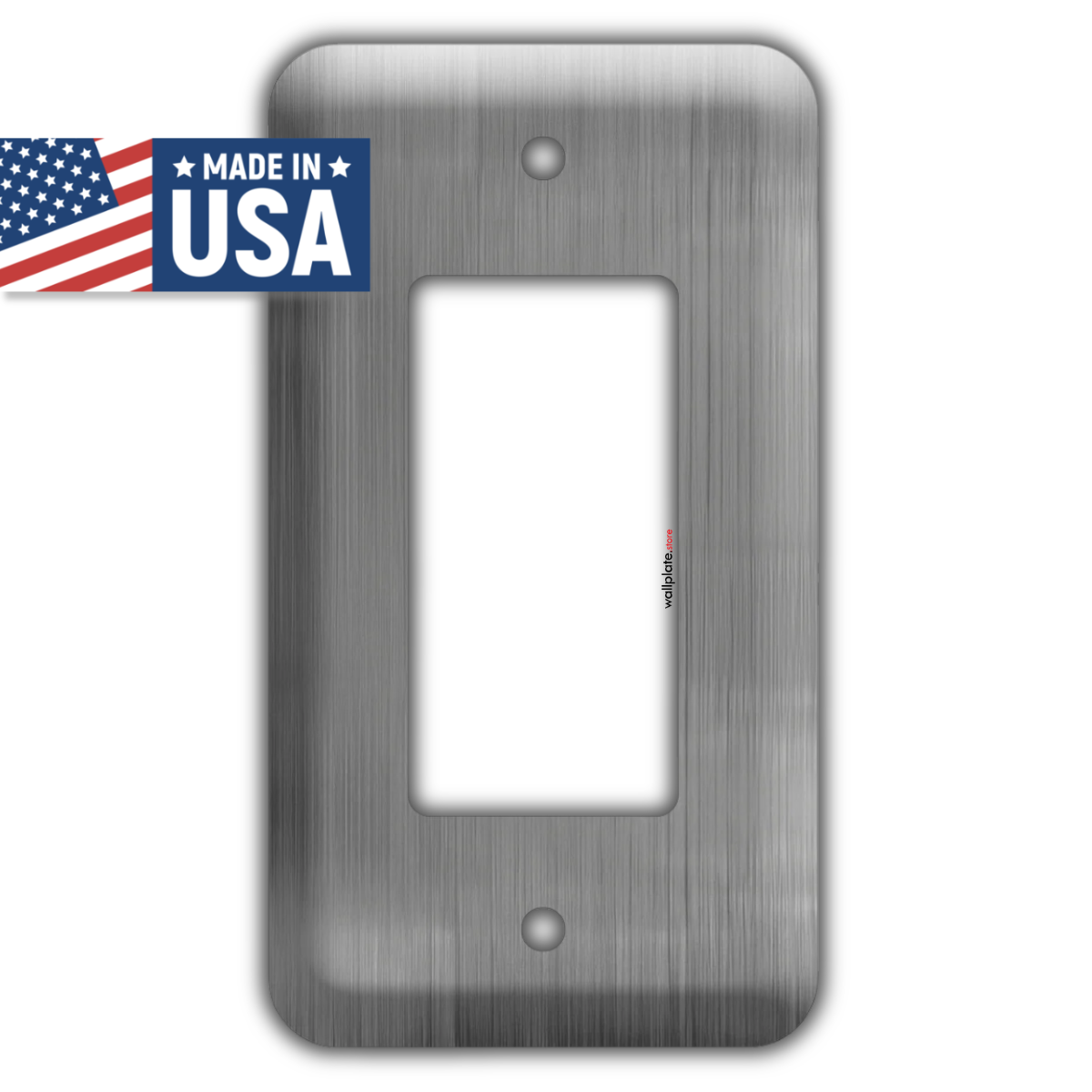 1-Gang Stainless Steel, Princess Size Decora® Rocker/GFCI Switch Wall Plate – Made in USA