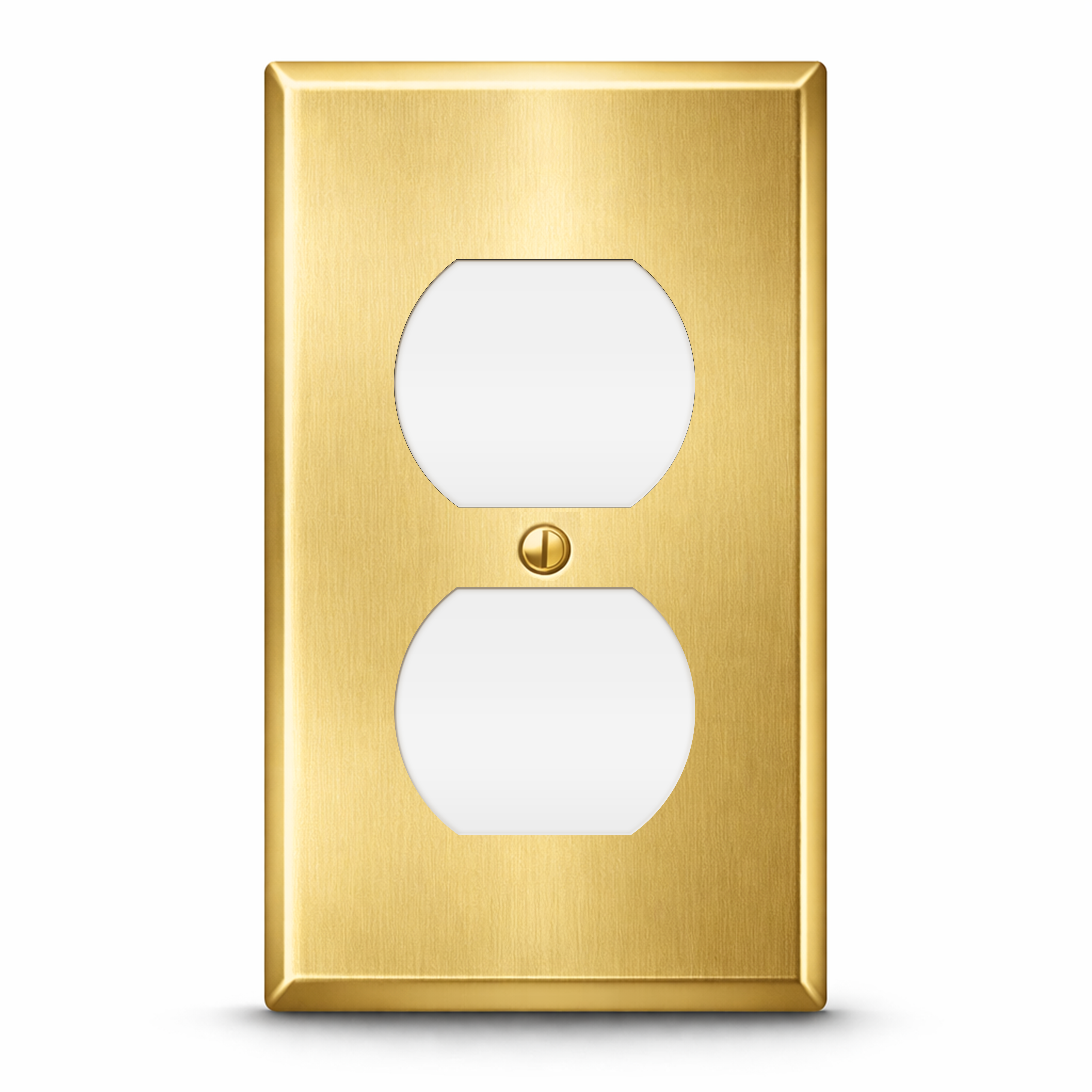 1-Gang Satin Brass Duplex Receptacle Cover