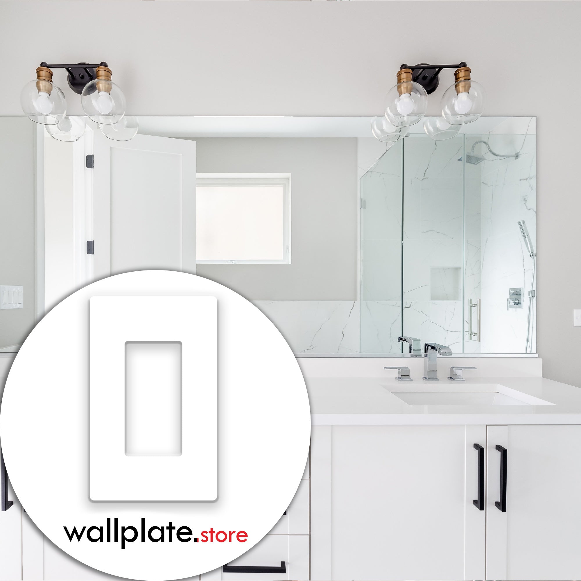 1 Gang White Screwless Rocker Switch Wall Plate