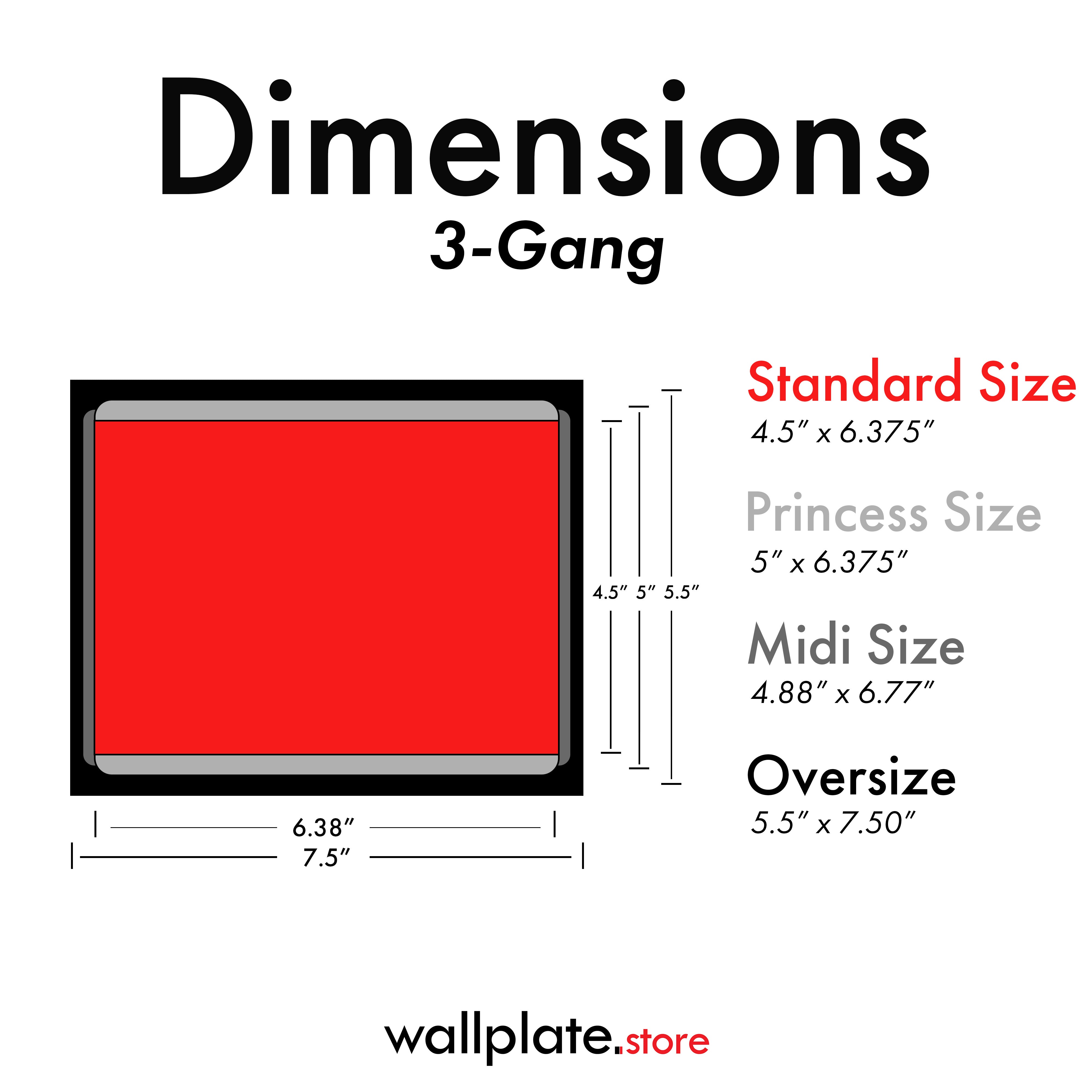 3-Gang Princess Size Decora® Rocker/GFCI Switch Wall Plate – Made in USA