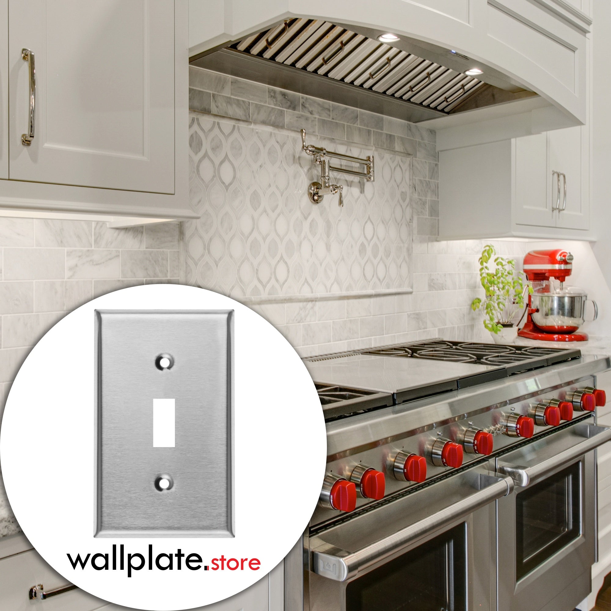 1 Gang Stainless Steel Toggle Switch Wall Plate Cover