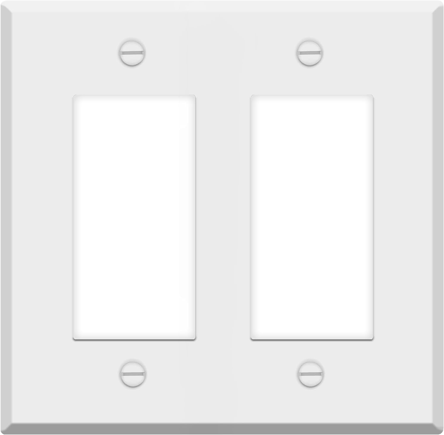 2 Gang White Metal Decora® Style Rocker GFCI Switch Wall Plate Cover