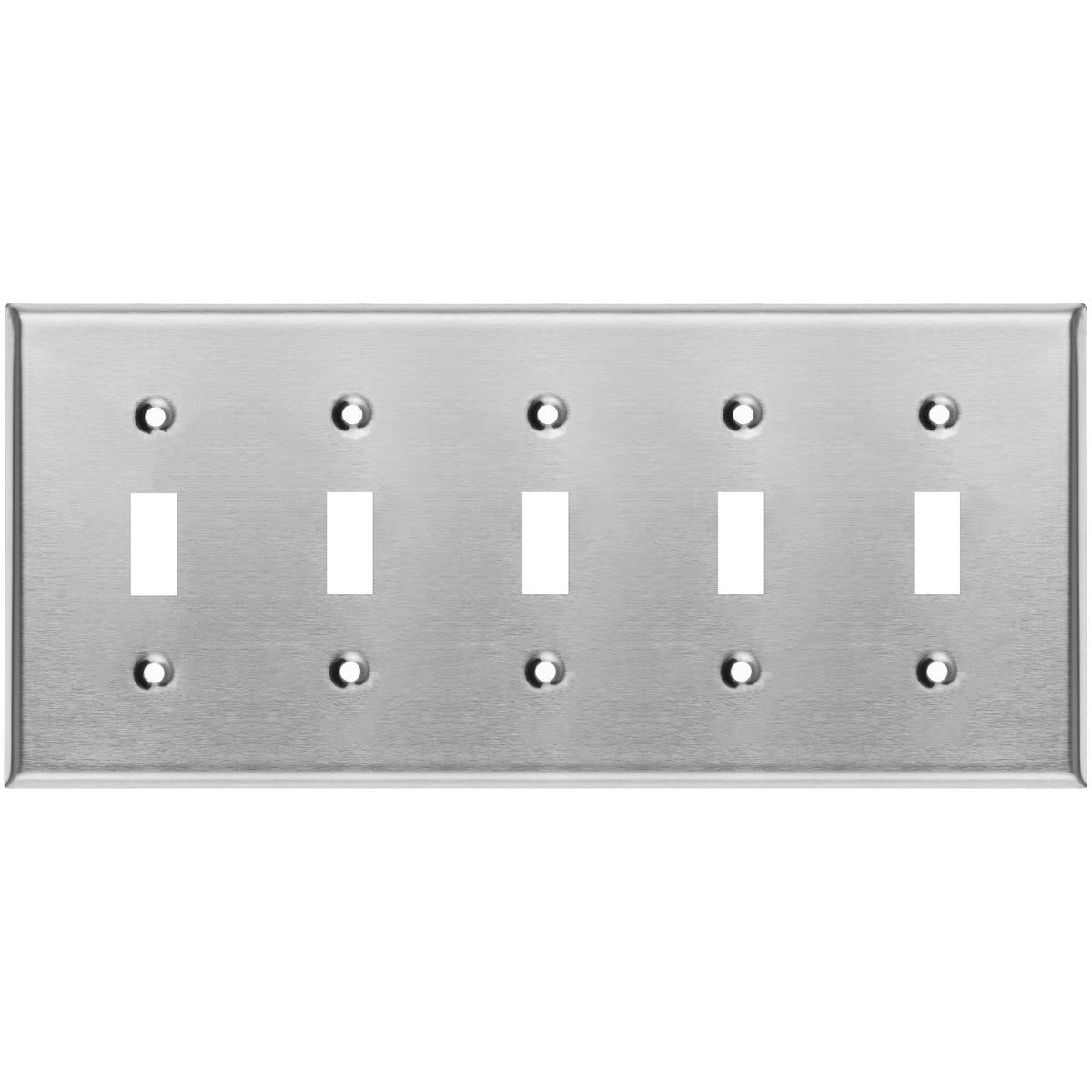 5 Gang Stainless Steel Toggle Switch Wall Plate Cover