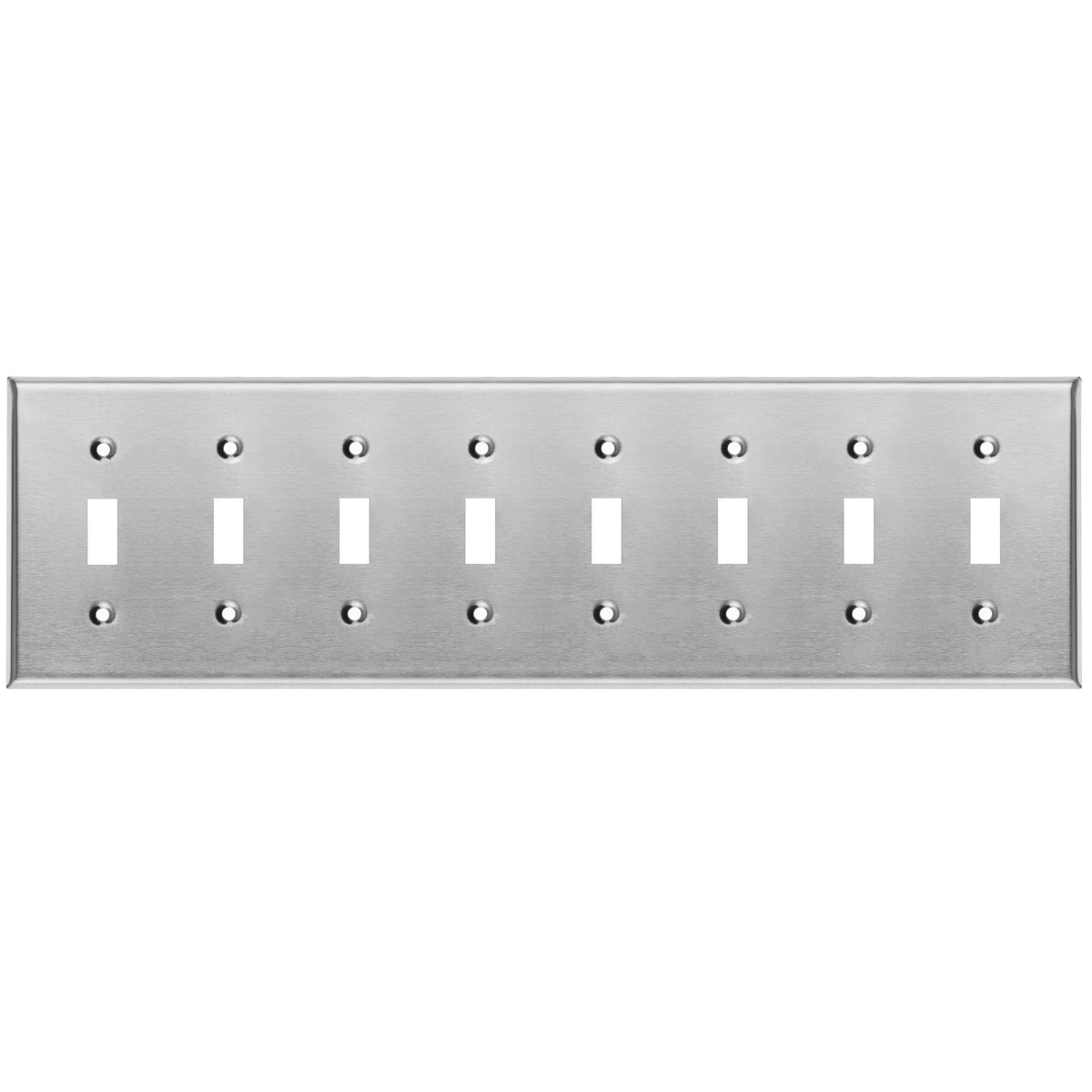 8 Gang Stainless Steel Toggle Switch Wall Plate Cover