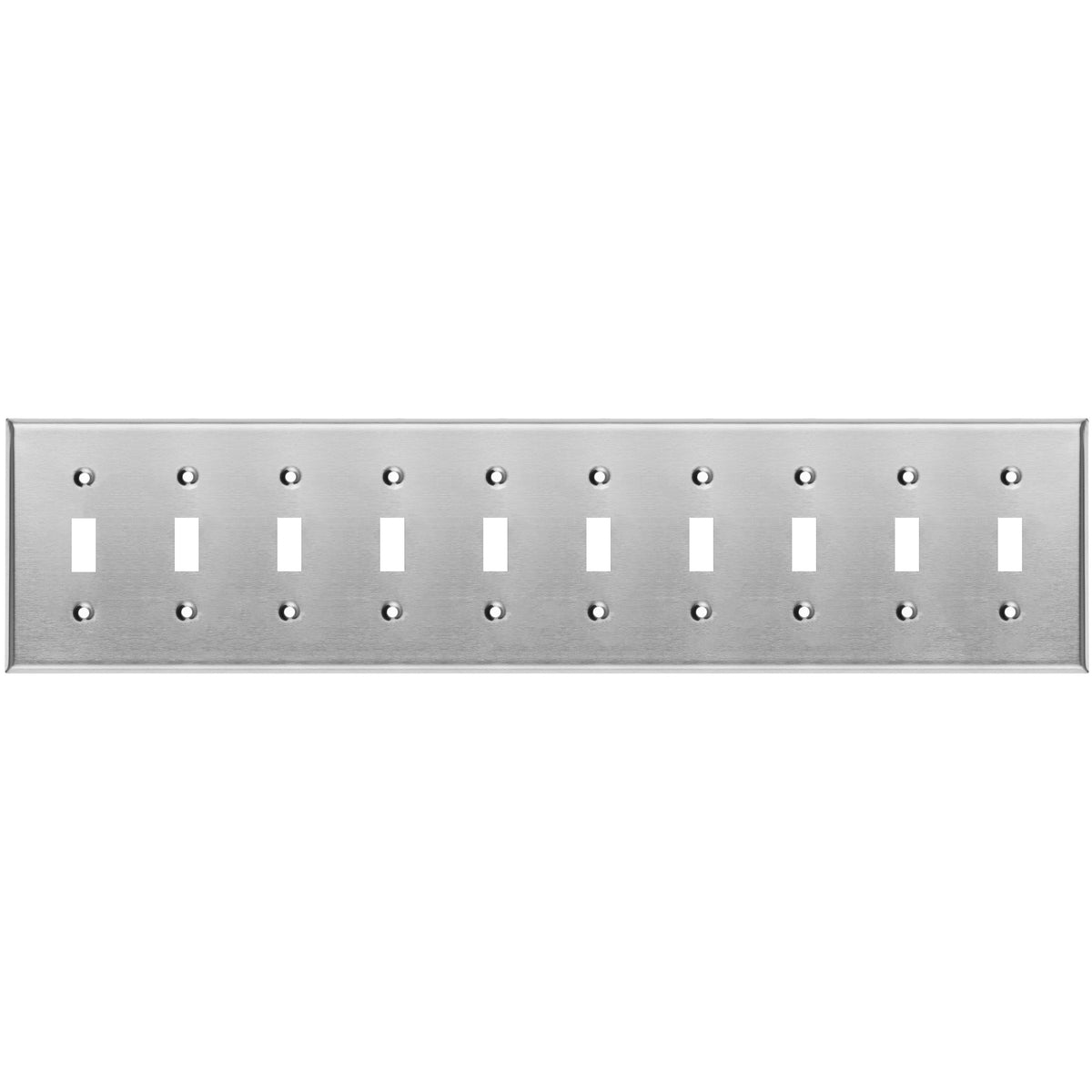 10 Gang Stainless Steel Toggle Switch Wall Plate Cover