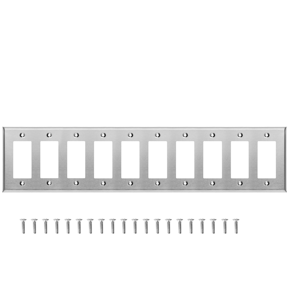 10 Gang Stainless Steel Decora Switch Wall Plate Cover