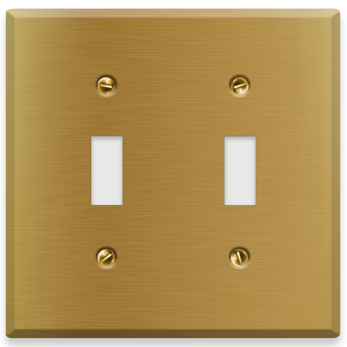 2-Gang Satin Brass Toggle Switch Wall Plate Cover