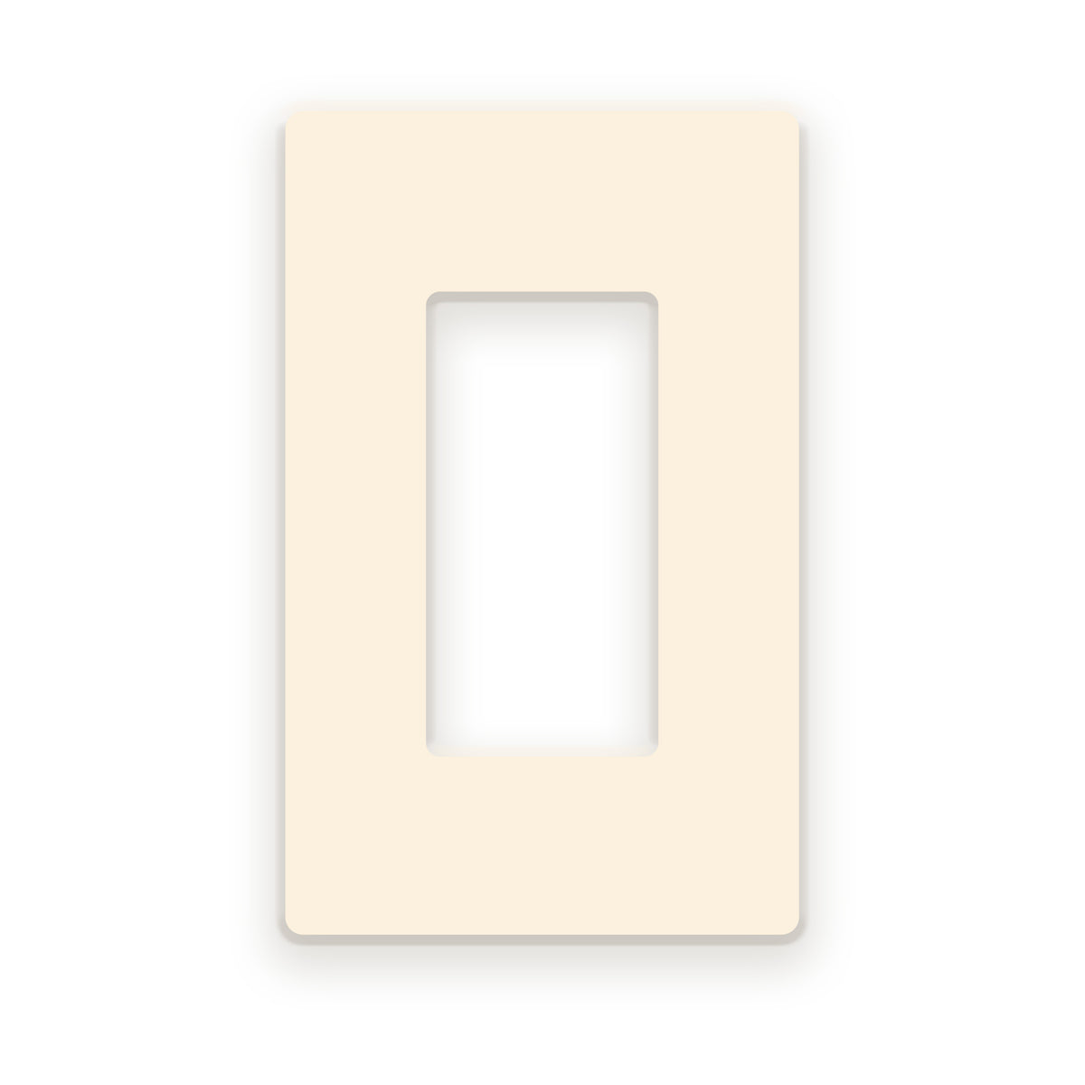 1-Gang Standard Screwless Plastic Wall Plate – 1 Decora/GFCI Opening – Light Almond