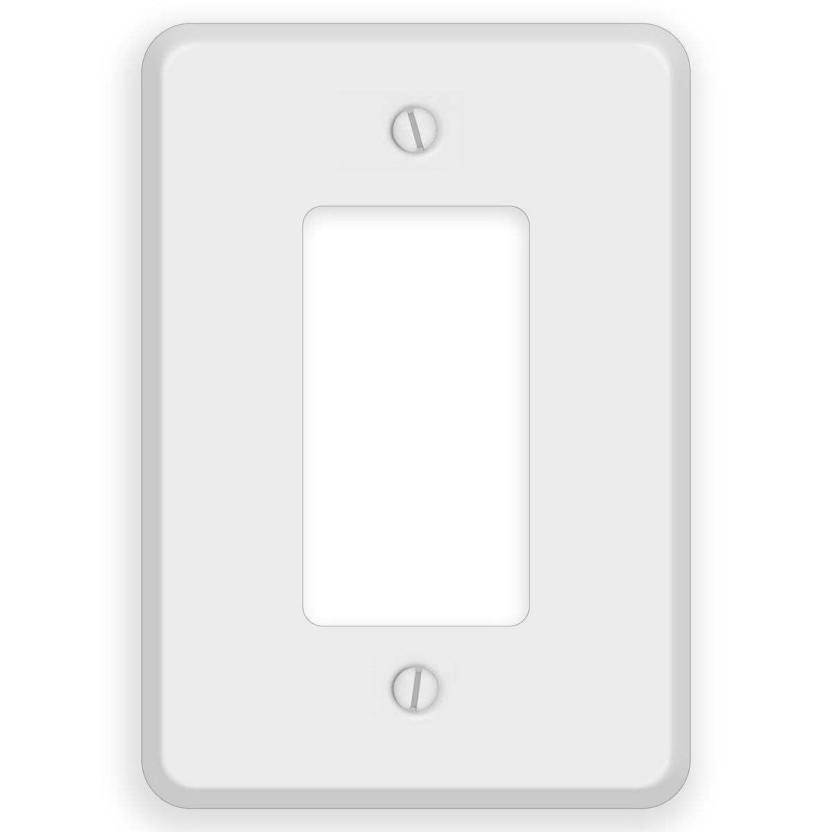 1-Gang Maxi Size Metal Wall Plate – 1 Decora/GFCI Opening – White Semi-Gloss