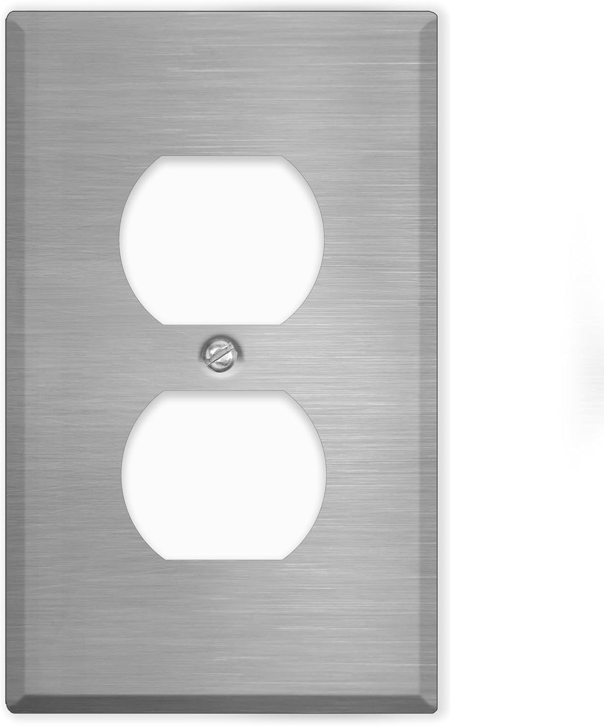 1-Gang Standard Stainless Steel Wall Plate – 1 Duplex Receptacle – Type 430 Satin