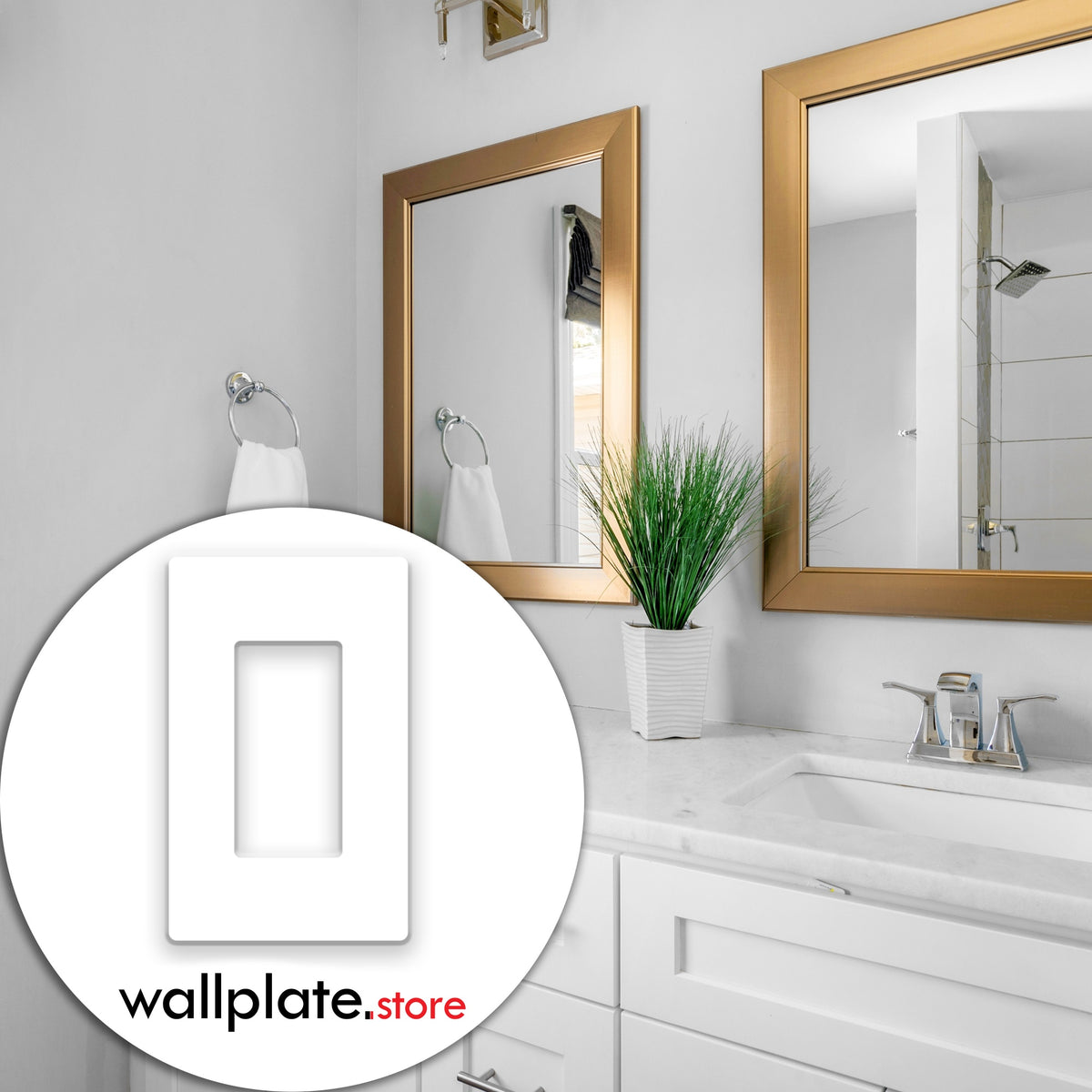 1-Gang Standard Screwless Plastic Wall Plate – 1 Decora/GFCI Opening – White