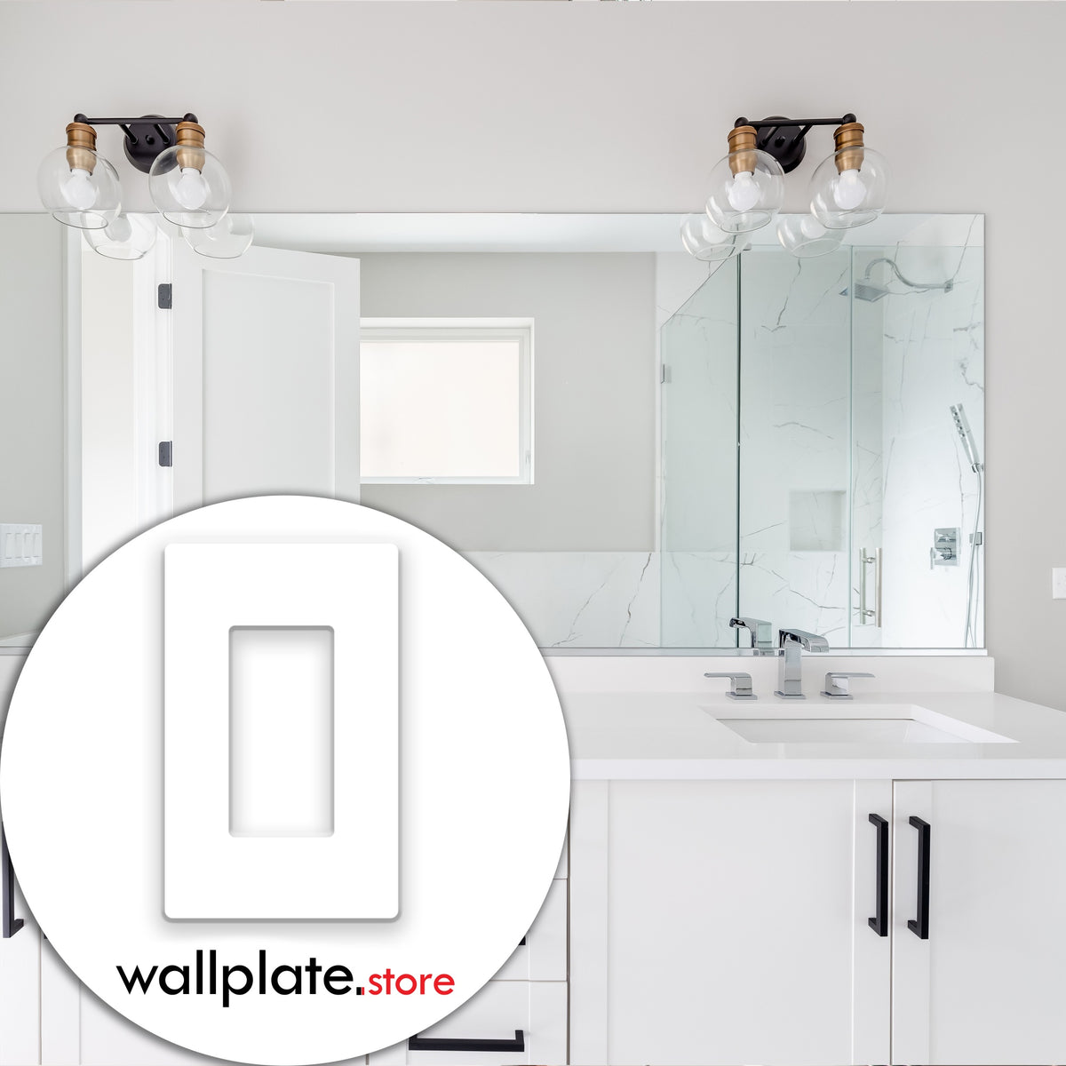 1-Gang Standard Screwless Plastic Wall Plate – 1 Decora/GFCI Opening – White