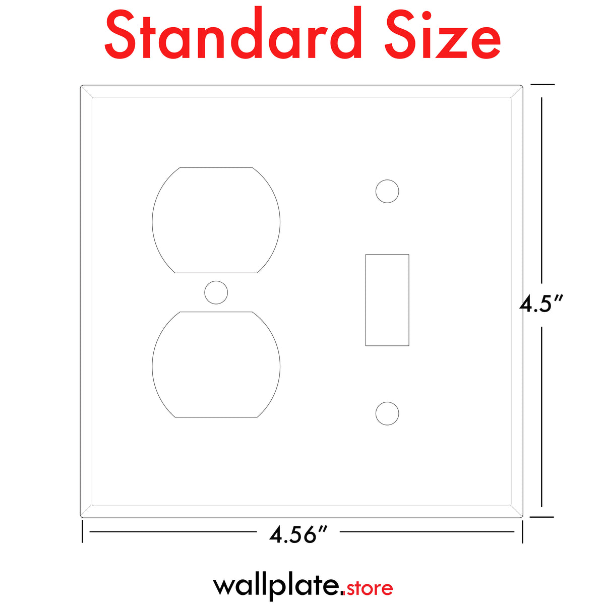 2-gang with (1) toggle (1) duplex, standard size, painted metal wallplate