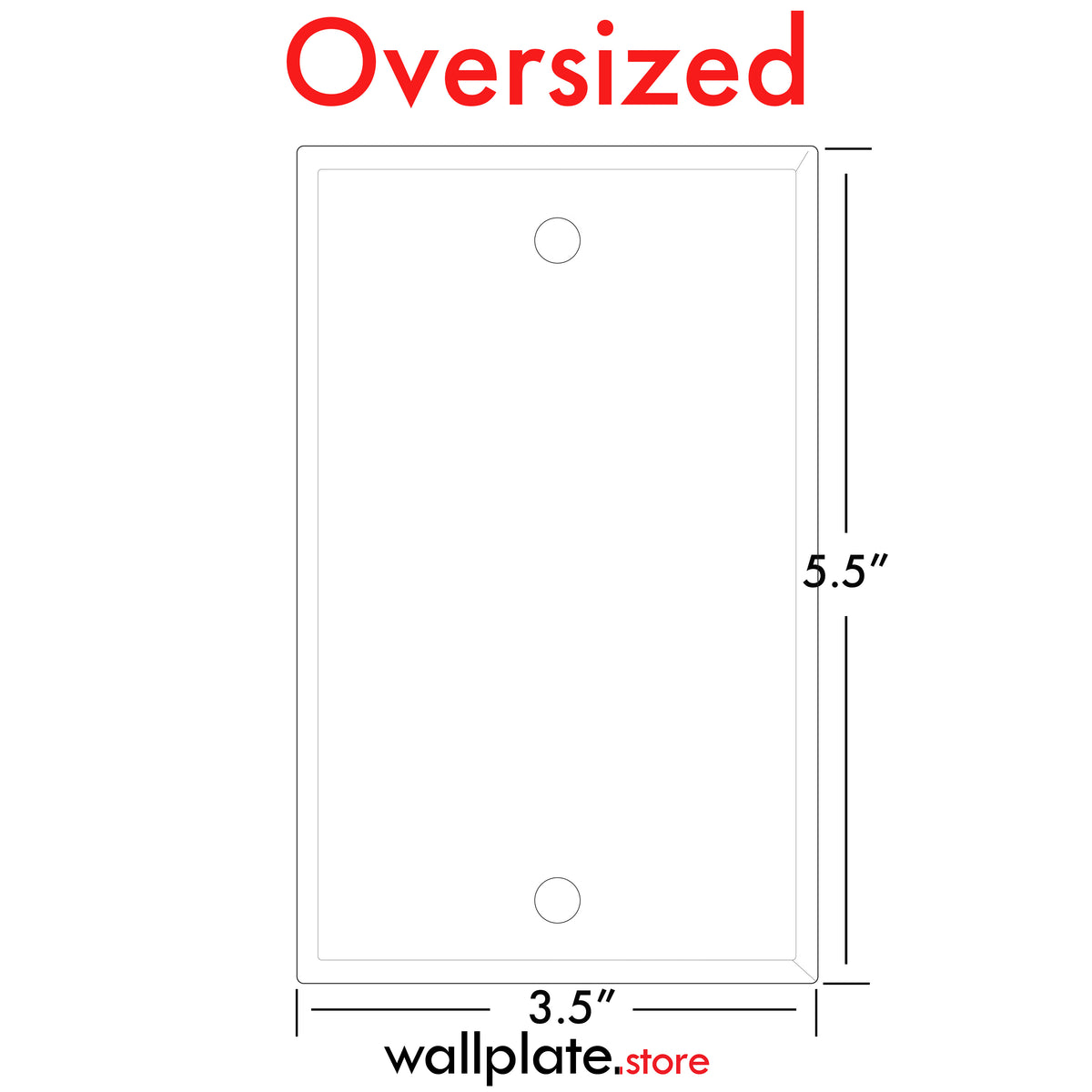 1-Gang, Oversize, Blank Opening, Metallic Finish, Wall Plate - Made in USA