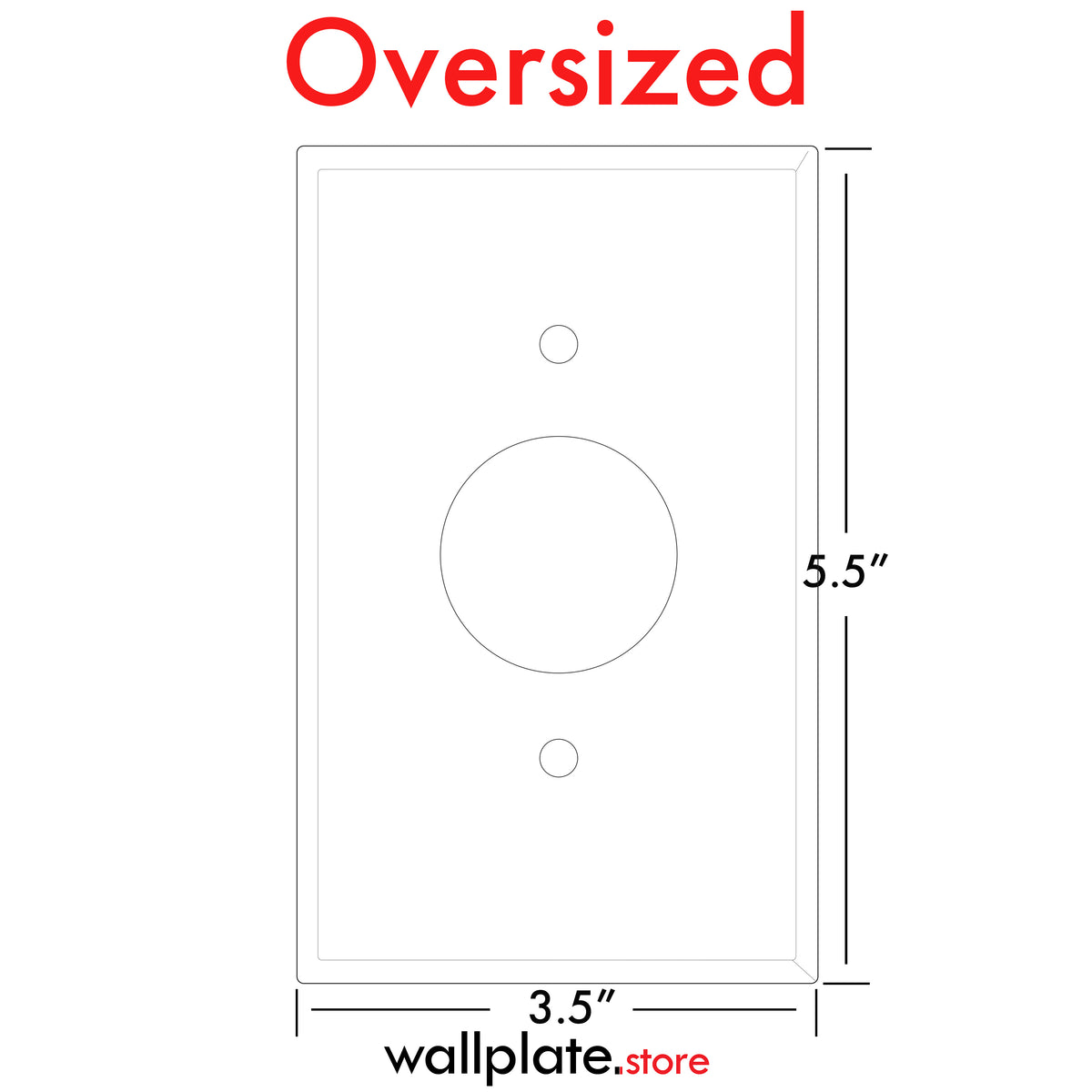 1-Gang Oversize Stainless Steel Wall Plate – 1 Single Receptacle Opening – Type 430 Satin