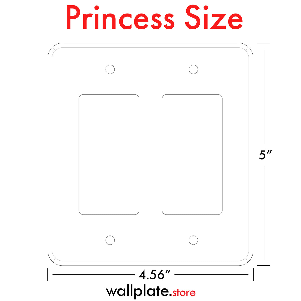 2 Gang Princess style Decora Switch Wall Plate Cover