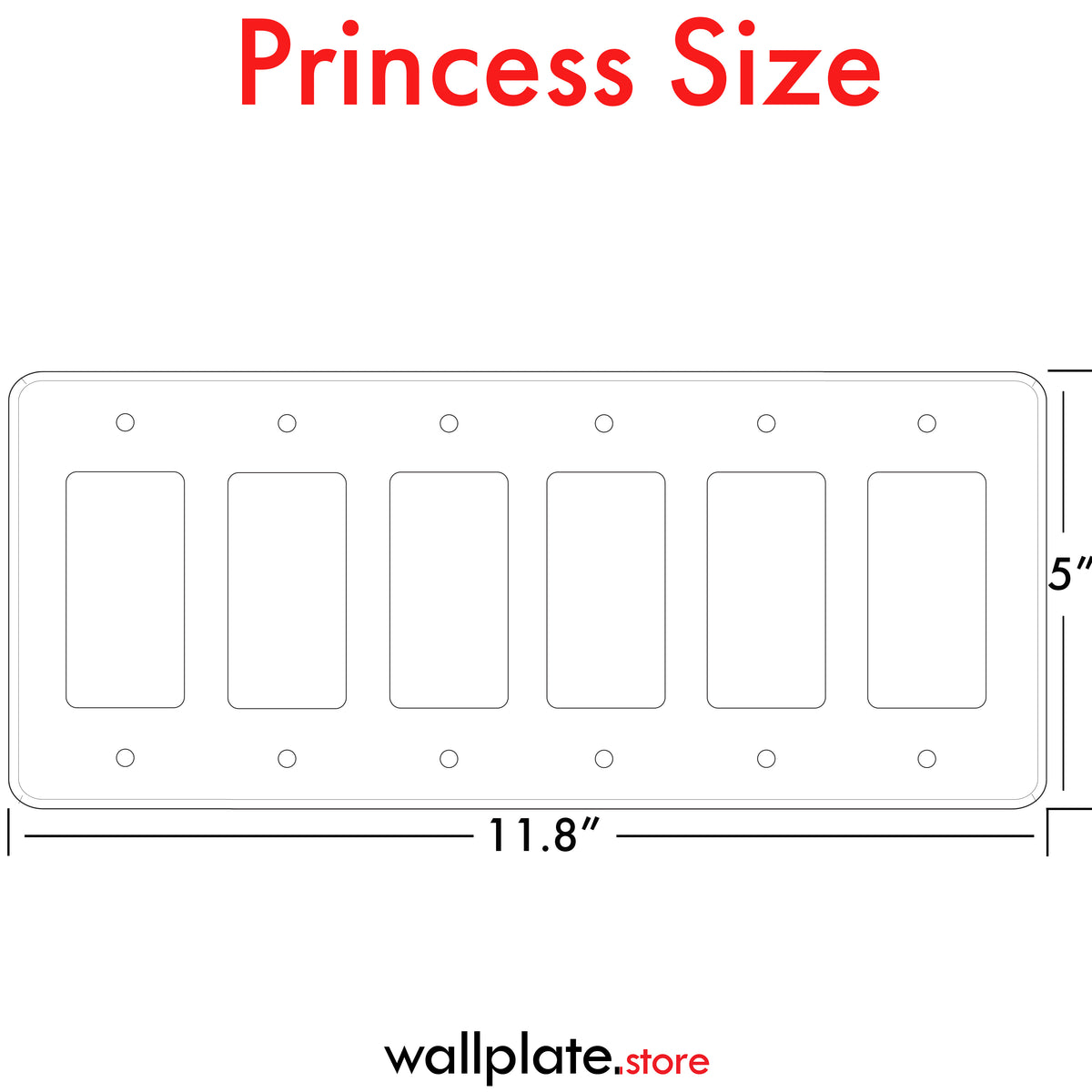 6 Gang Princess style Decora Switch Wall Plate Cover
