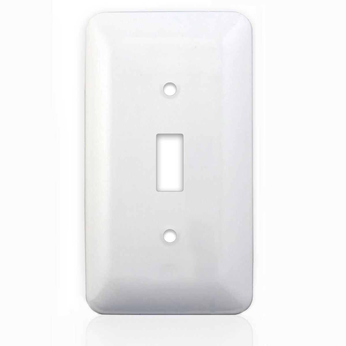1-Gang Princess Size Metal Wall Plate – 1 Toggle Switch Opening – White Semi-Gloss