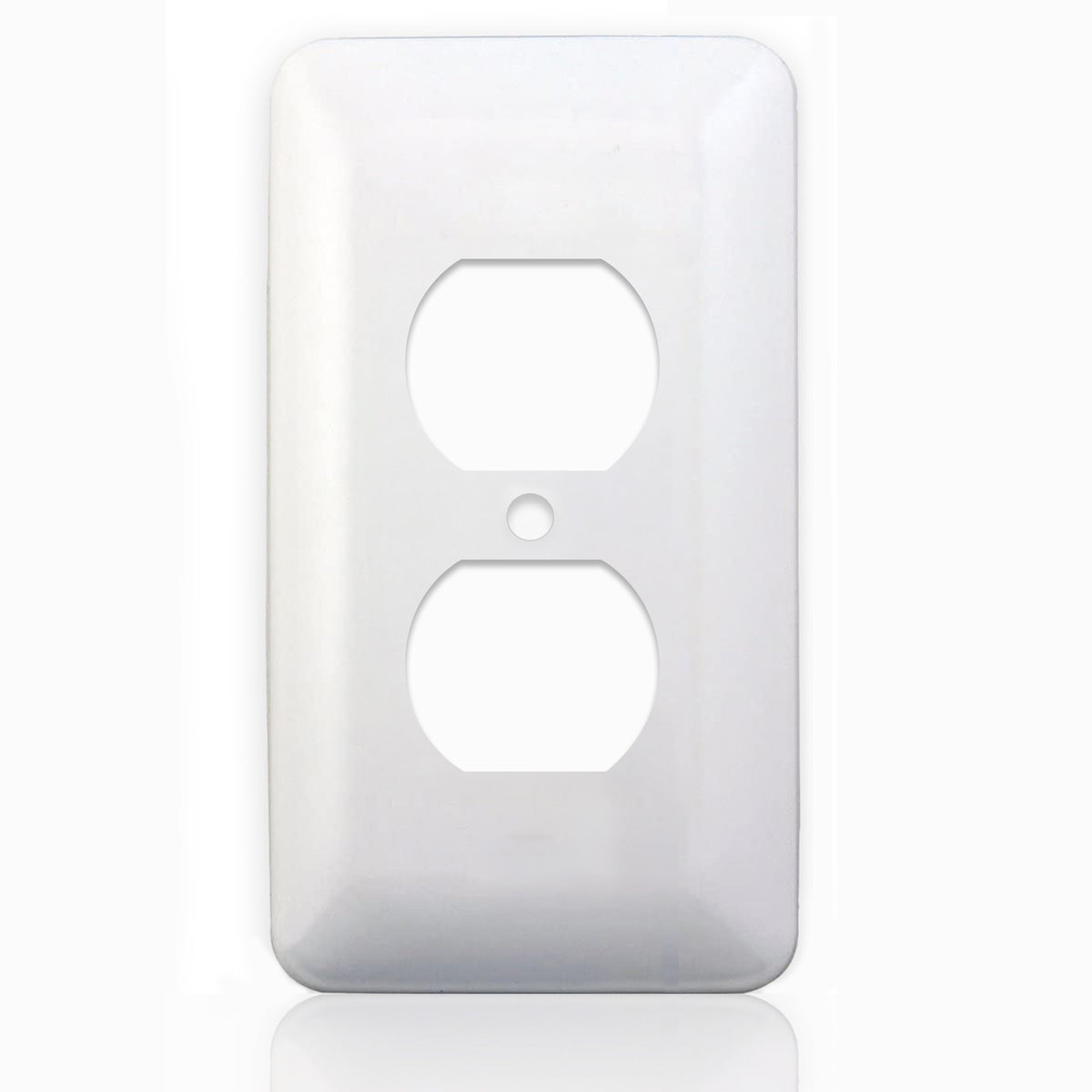 1-Gang Princess Size Metal Wall Plate – 1 Duplex Receptacle – White Semi-Gloss