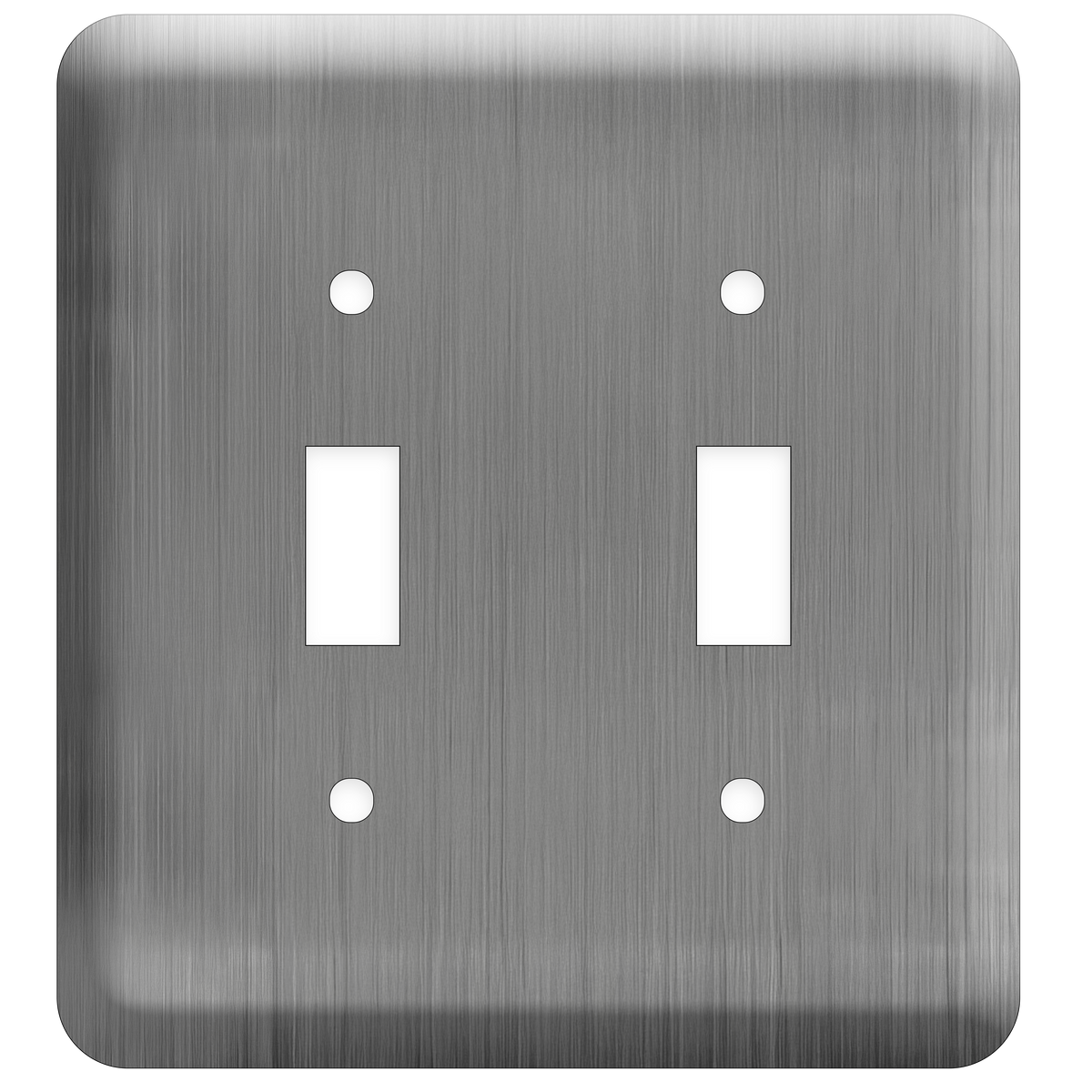 2-Gang Princess Stainless Steel Wall Plate โ 2 Toggle Switch Openings โ Type 430 Satin