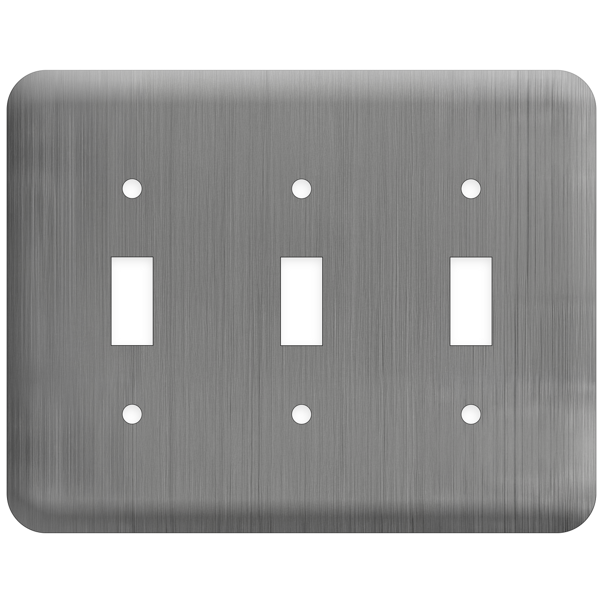 3-Gang Princess Stainless Steel Wall Plate – 3 Toggle Switch Openings – Type 430 Satin