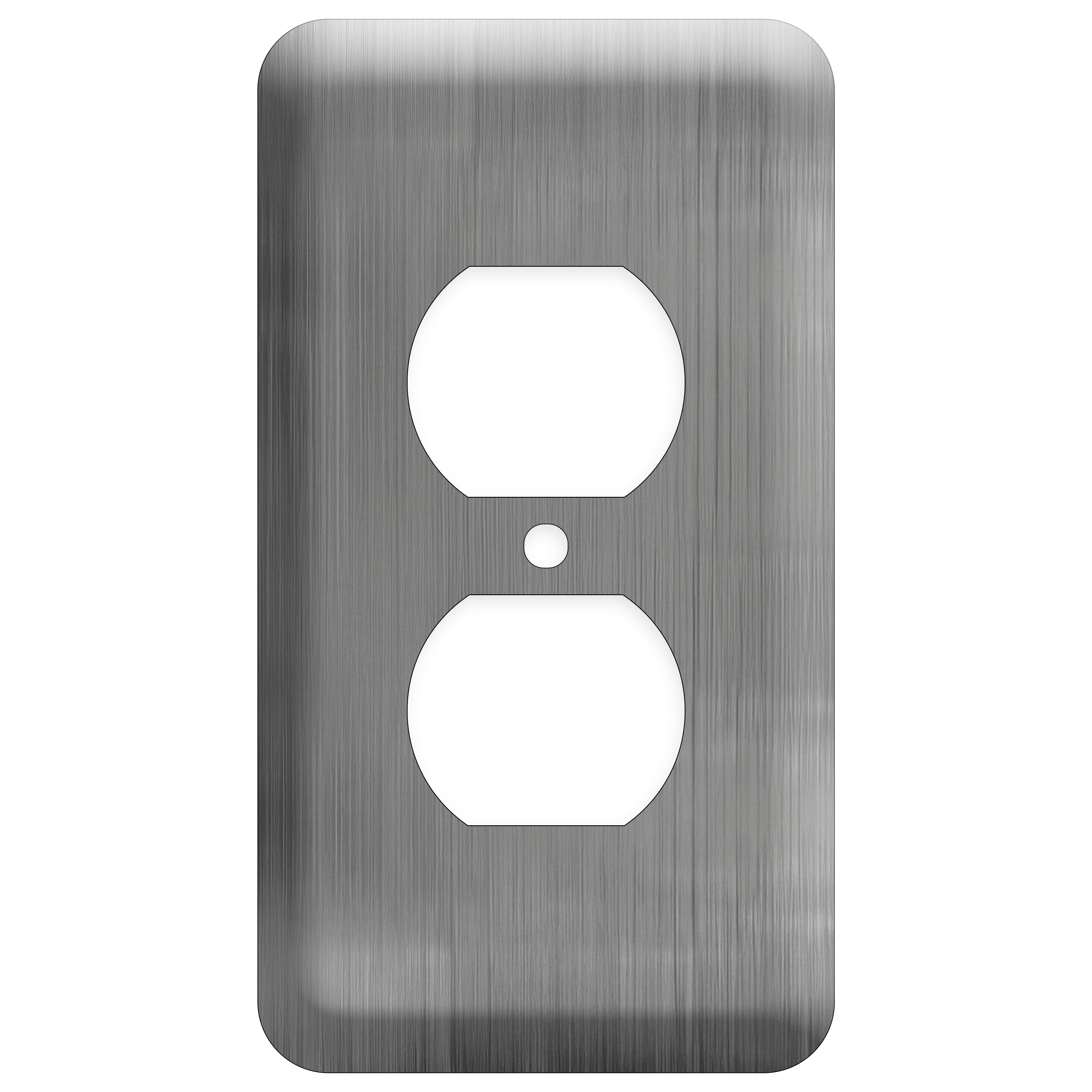 1 Gang Duplex Receptacle, Princess Size, Metallic Finish Stainless Steel Wallplate