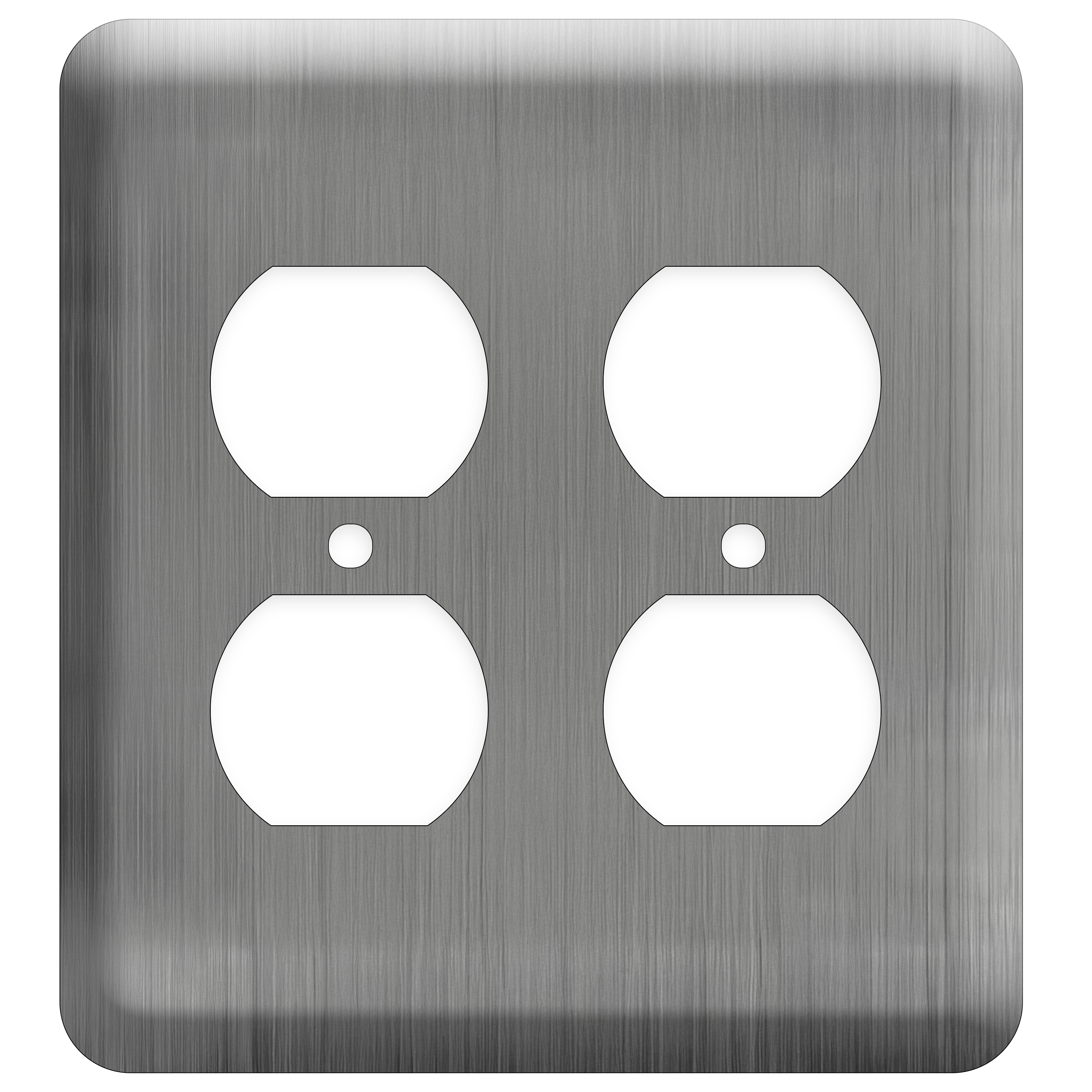 2 Gang duplex, Princess size, metallic finish wallplate