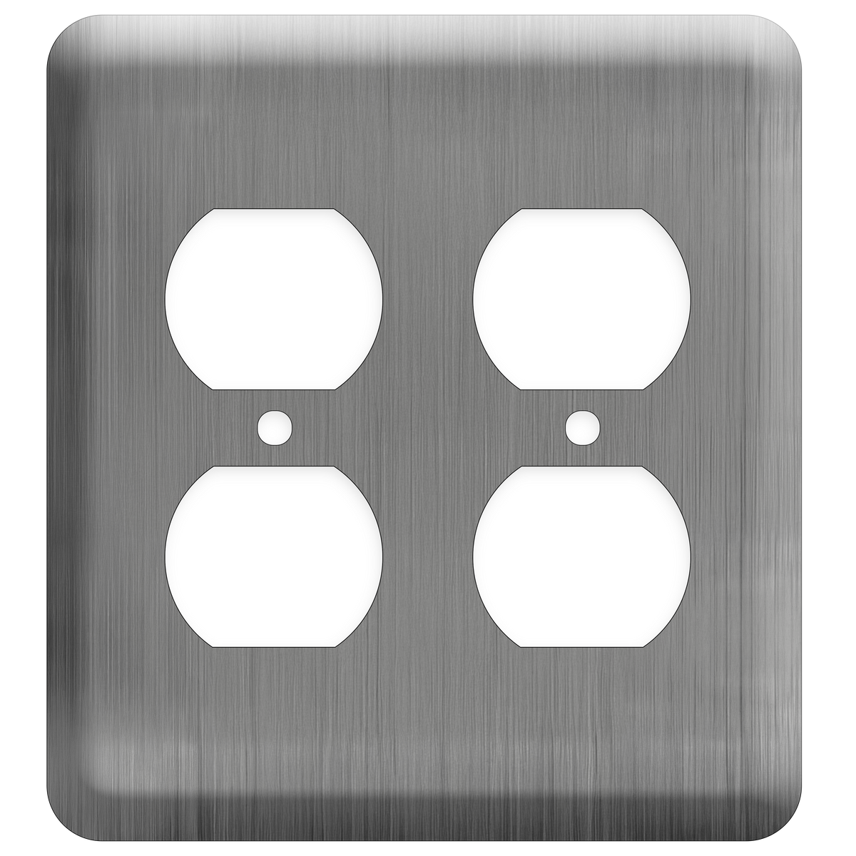 2-Gang Princess Stainless Steel Wall Plate โ 2 Duplex Receptacles โ Type 430 Satin
