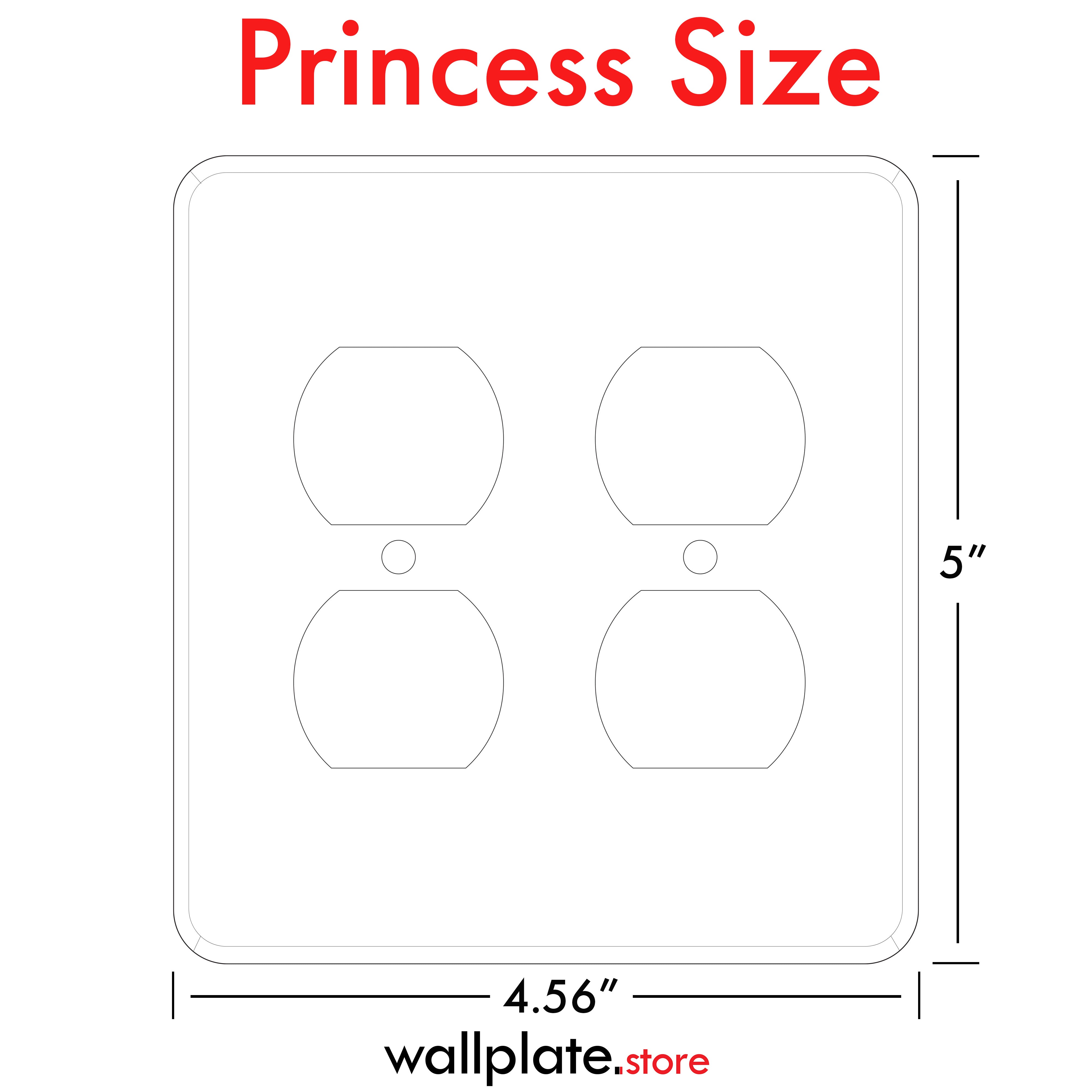 2 Gang duplex, Princess size, metallic finish wallplate