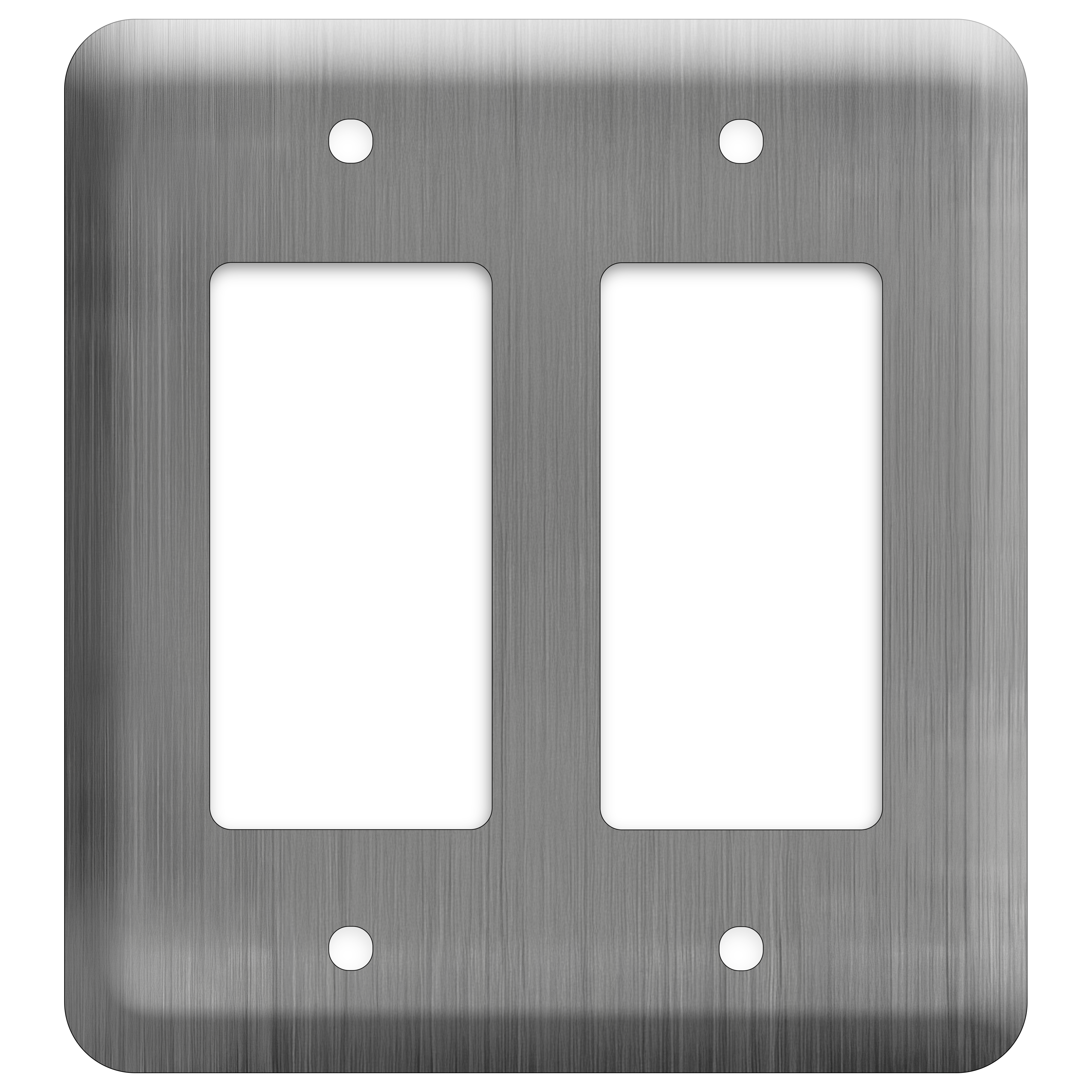 2-Gang Stainless Steel, Princess Size Decora® Rocker/GFCI Switch Wall Plate – Made in USA