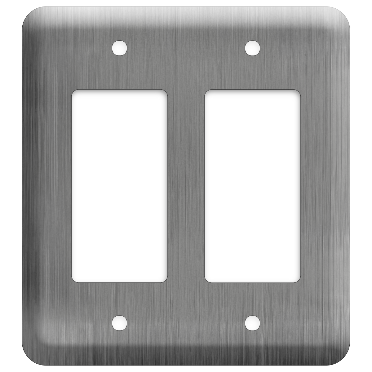 2-Gang Princess Stainless Steel Wall Plate โ 2 Decora/GFCI Openings โ Type 430 Satin