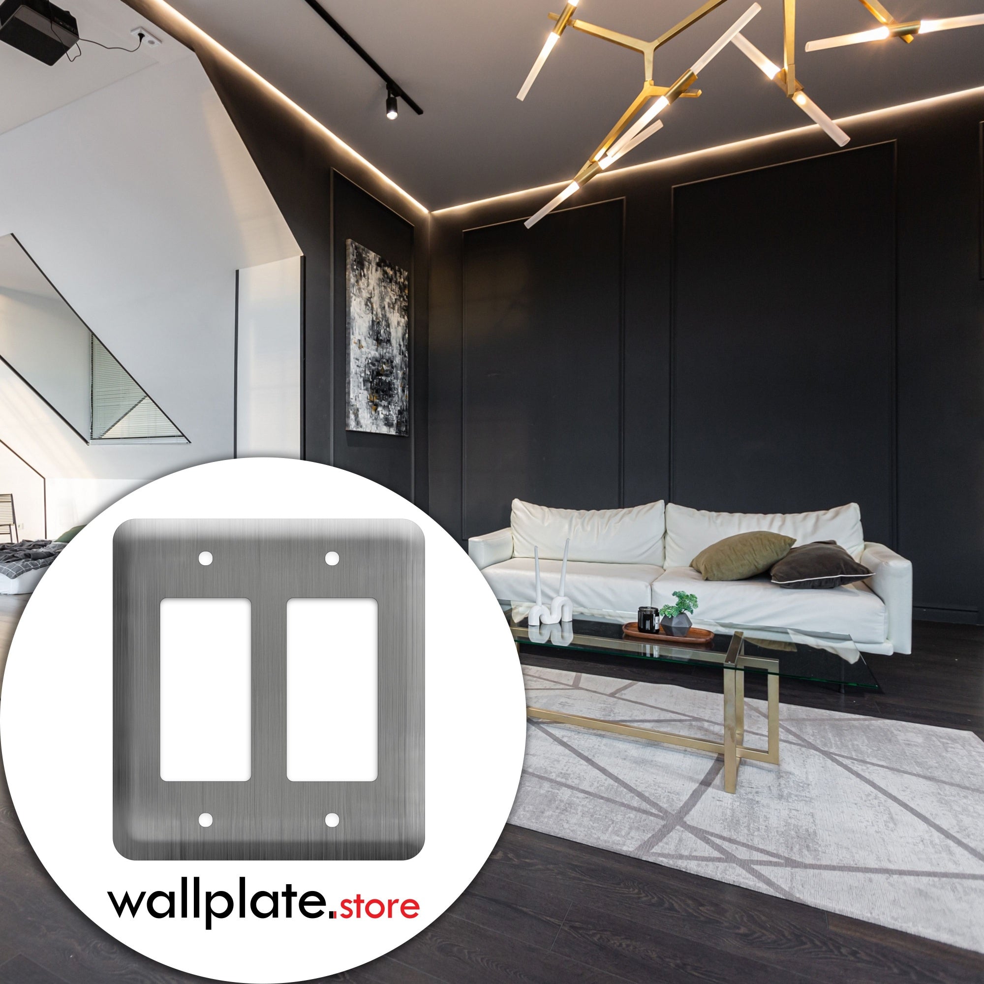 2-Gang Stainless Steel, Princess Size Decora® Rocker/GFCI Switch Wall Plate – Made in USA