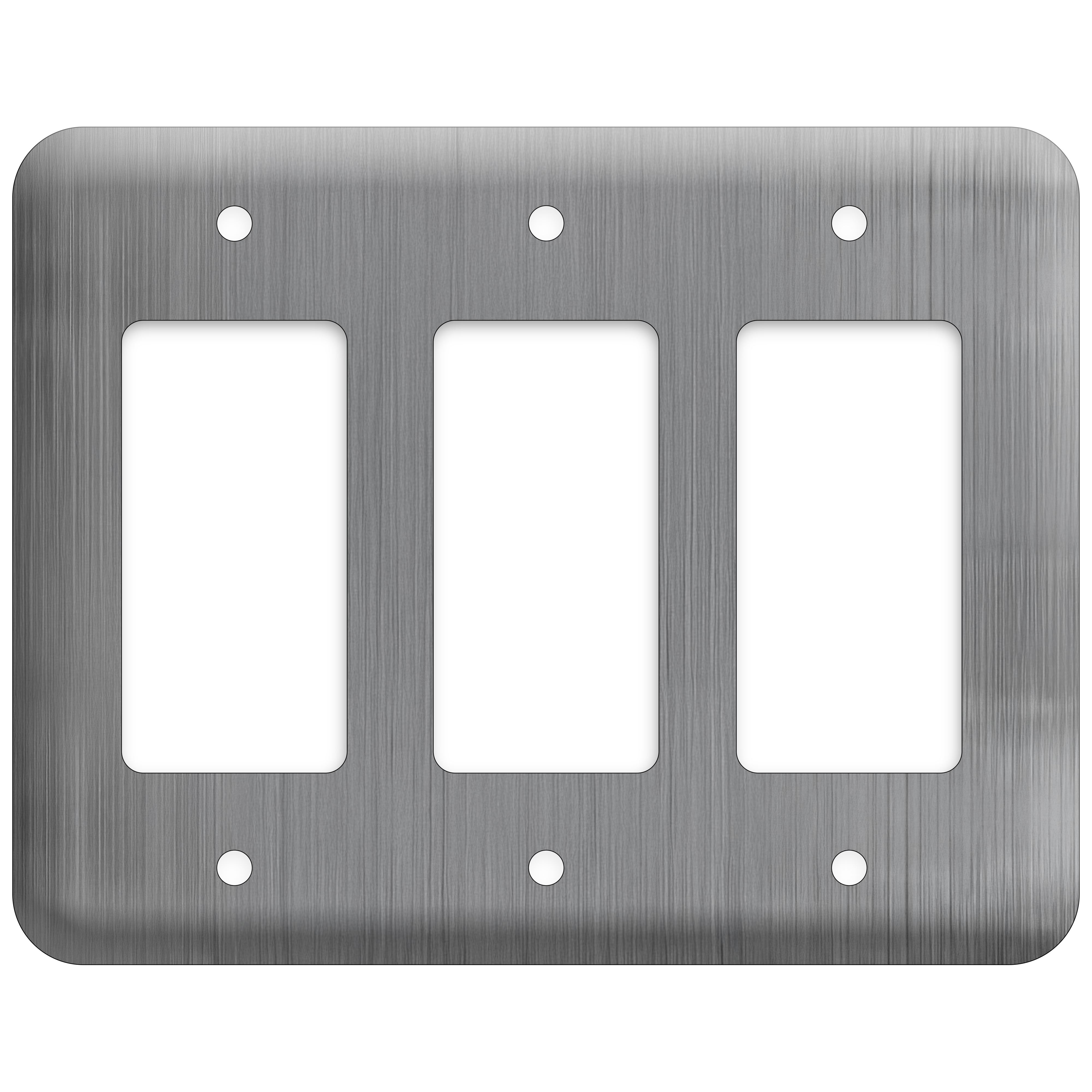 3-Gang Stainless Steel, Princess Size Decora® Rocker/GFCI Switch Wall Plate – Made in USA
