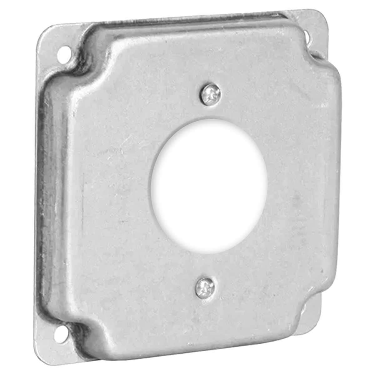 4 inch square cover, raised 1/2 inch, single receptacle