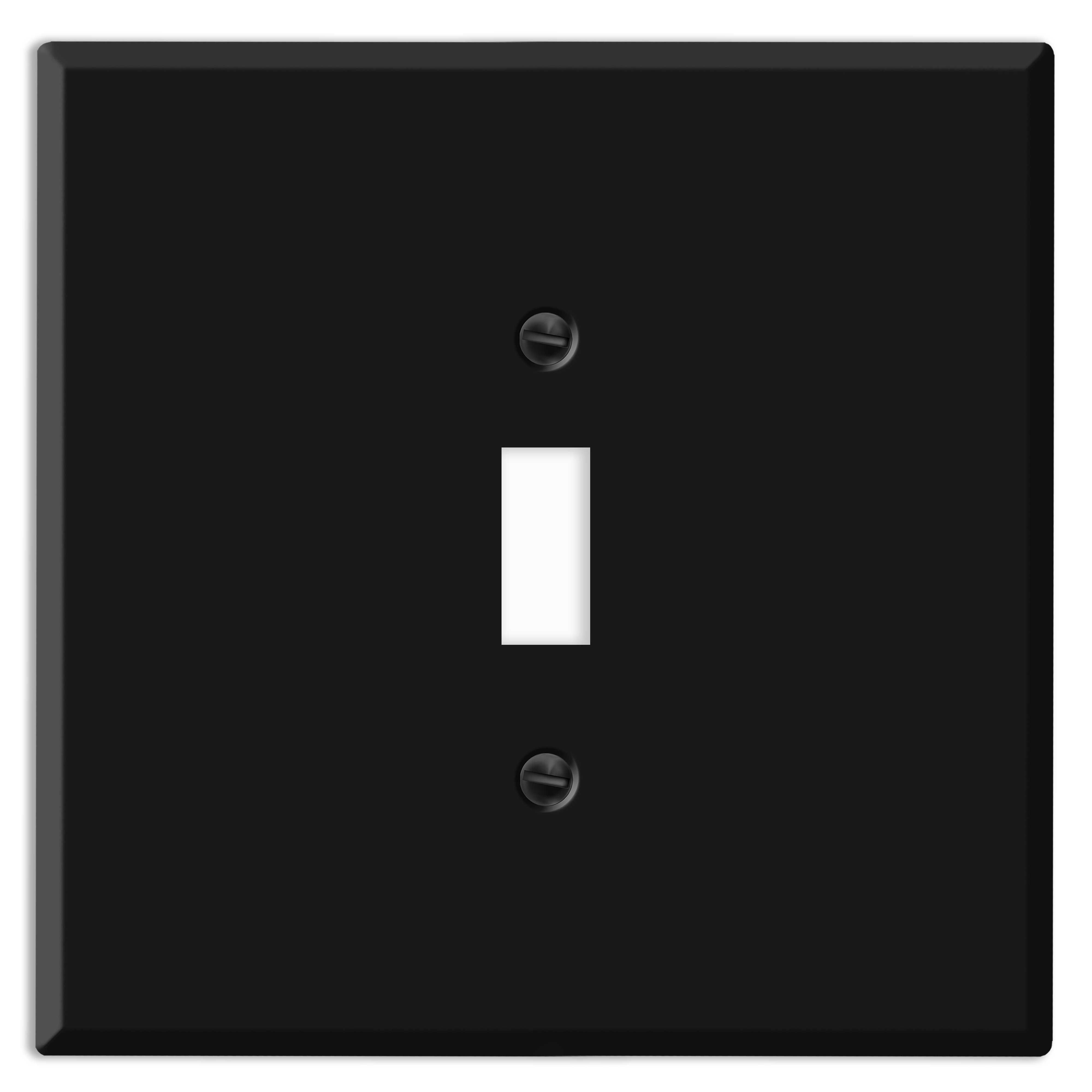 2 Gang with 1 Toggle Centered, Oversize, Black Painted Metal wallplate