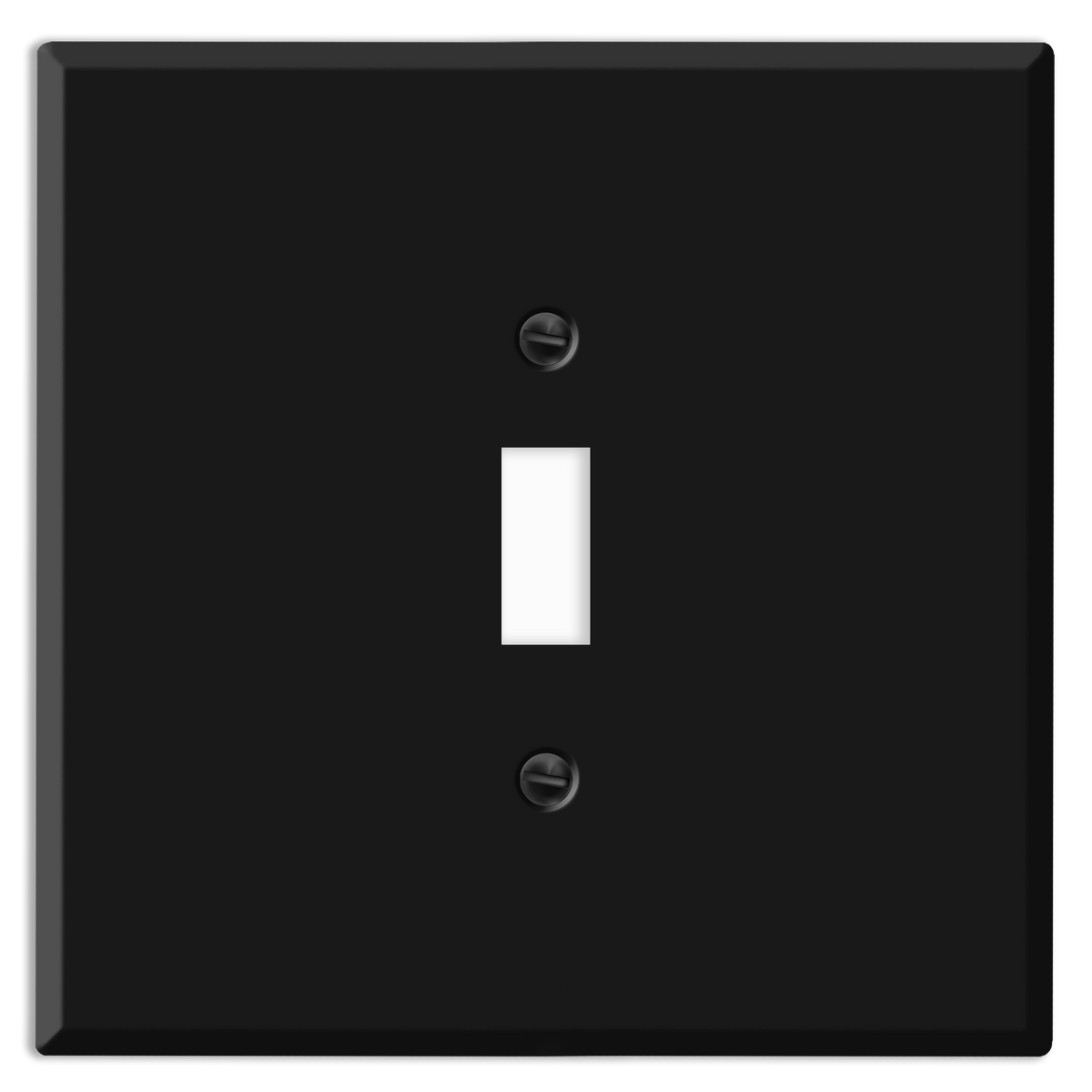 2-Gang Oversize Metal Wall Plate – 1 Centered Toggle Opening – Black Matte