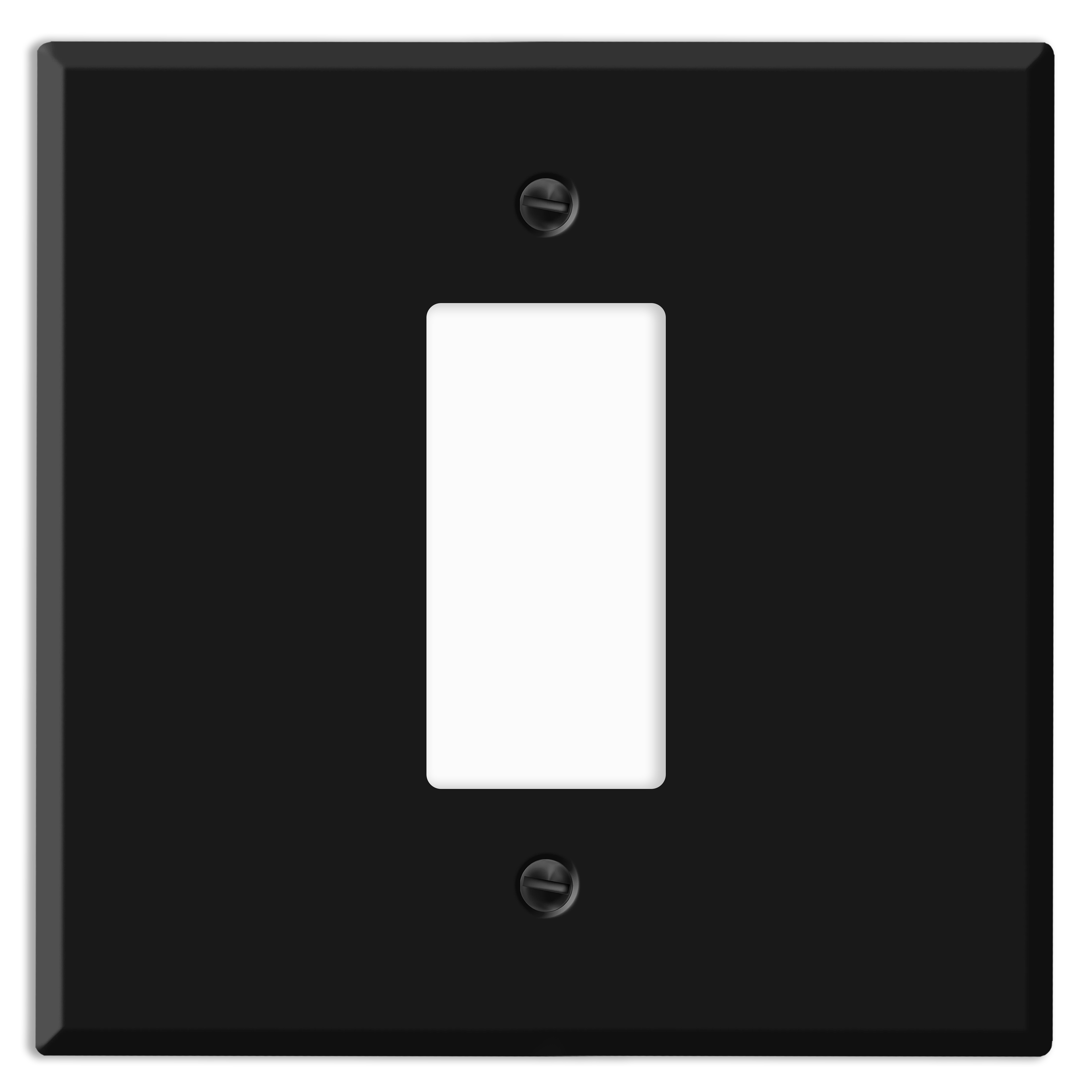 2‑Gang Oversized Decora‑Style Wall Plate – Centered GFCI Opening – Black Metal (Made in USA)