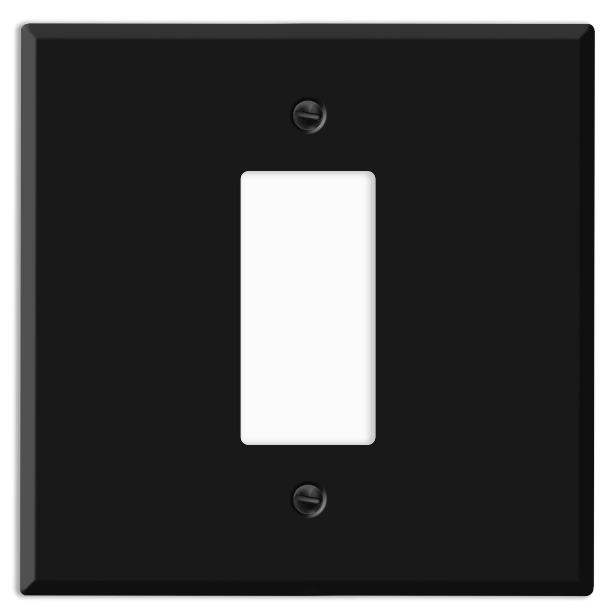 2-Gang Oversize Metal Wall Plate โ 1 Centered Decora/GFCI Opening โ Black Matte