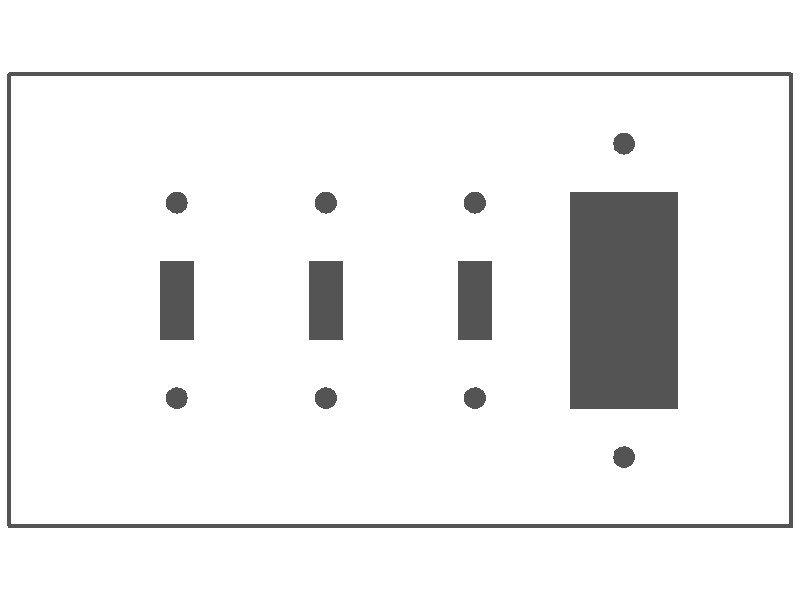 4 Gang Jumbo with 3 Toggle and 1 GFI, White Painted Metal Wallplate - Made in USA