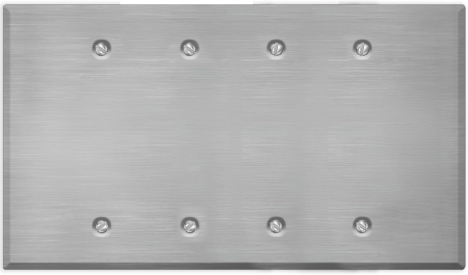 4 Gang Oversized, Blank Stainless Steel Wallplate