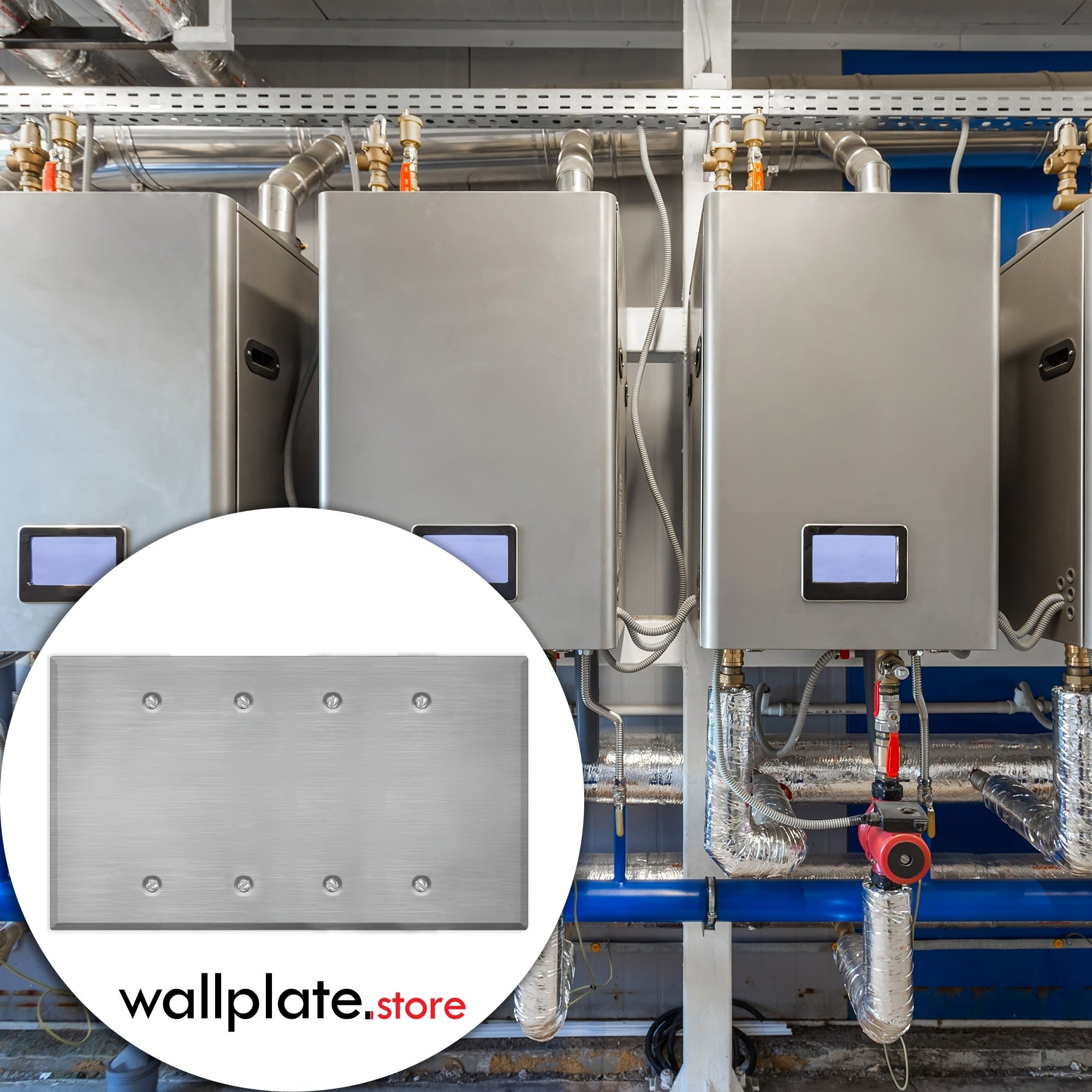 4 Gang Oversized, Blank Stainless Steel Wallplate