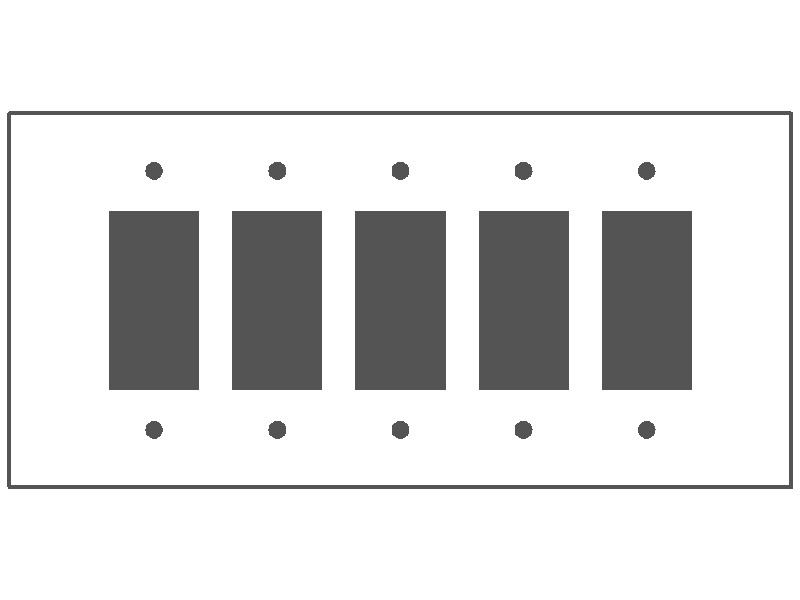 5 Gang Oversized, Rocker Switch Stainless Steel Wallplate