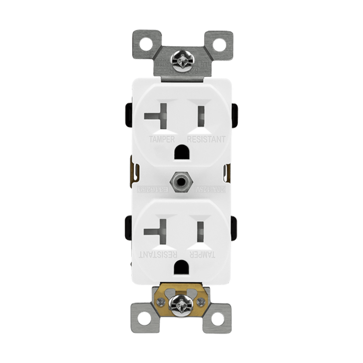 Enerlites 62040-TR-W, Commercial Grade 20A Tamper-Resistant White Duplex Receptacle Electric Outlet, 5-20R