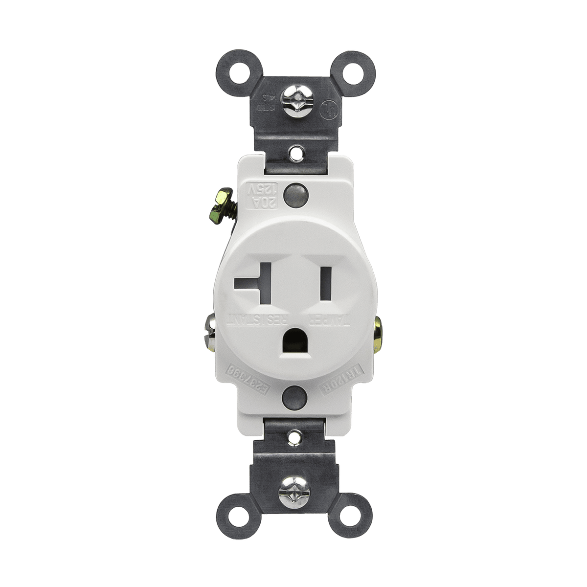 Enerlites 61200-W, Commercial Grade 20A Single Receptacle Electric Outlet, 5-20R, White