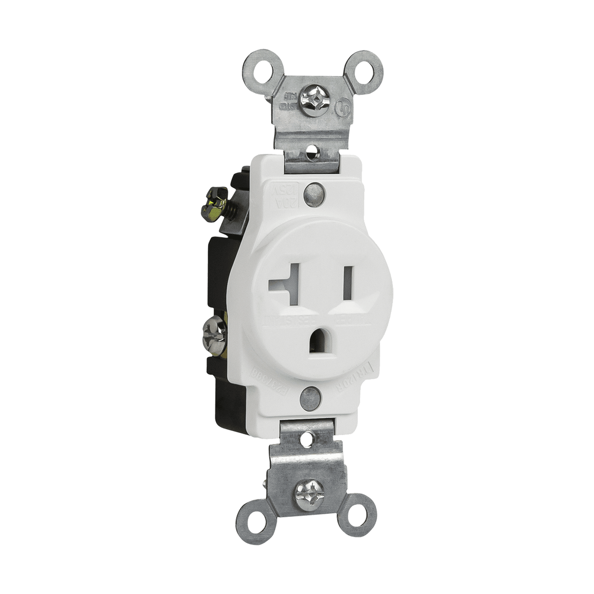 Enerlites 61200-W, Commercial Grade 20A Single Receptacle Electric Outlet, 5-20R, White