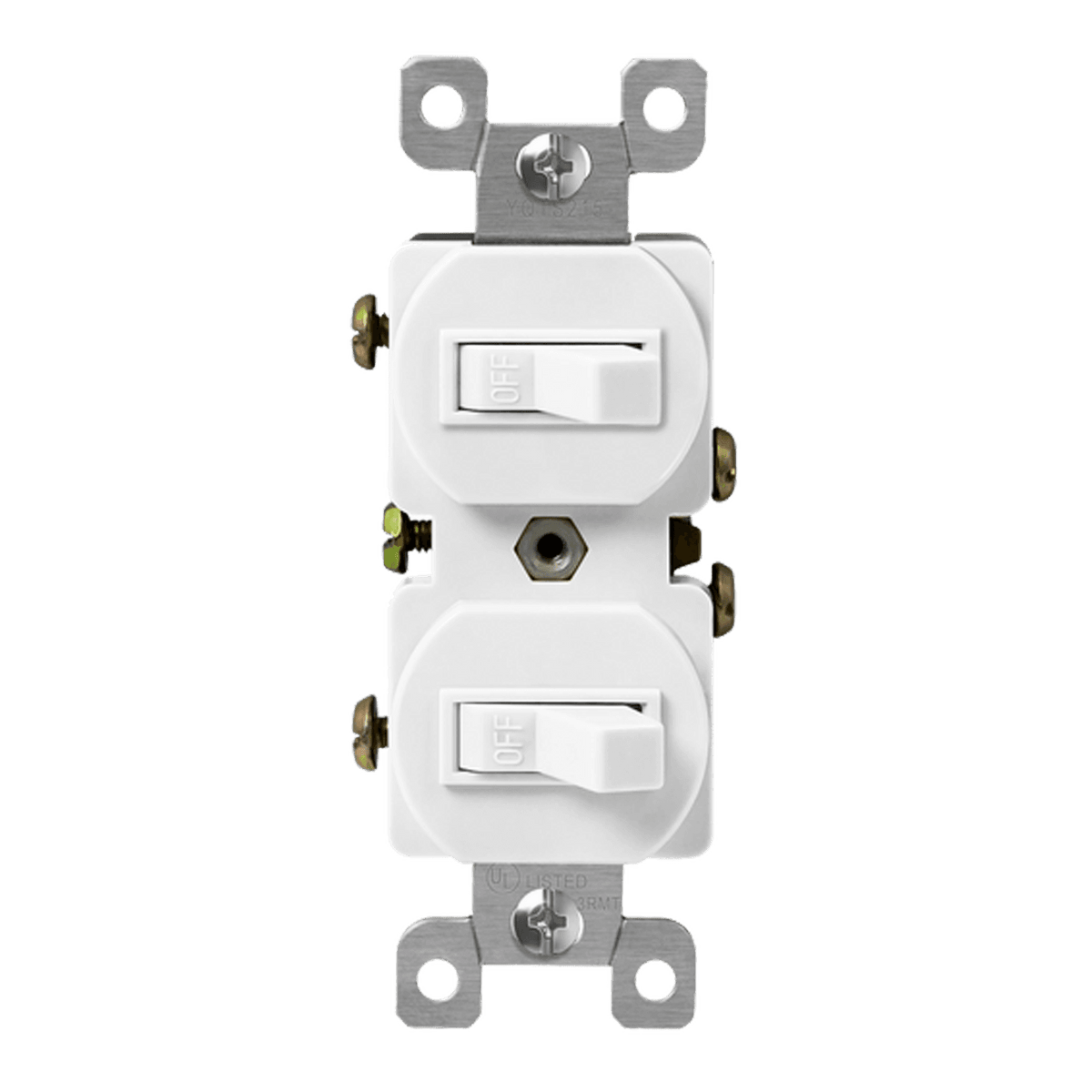Enerlites 82150-W, Combination 15A Double Toggle Switches, Single Pole, White