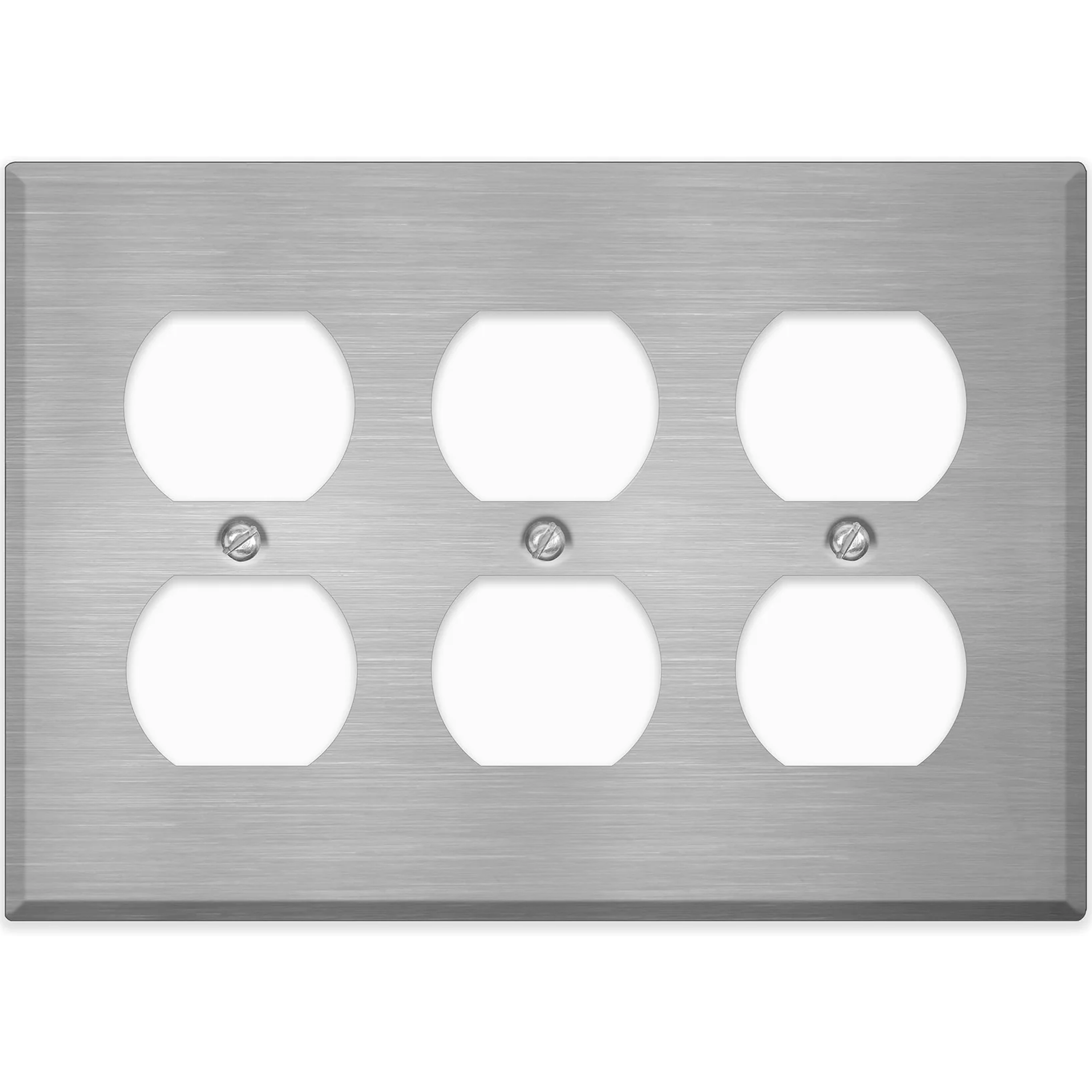 3 Gang Stainless Steel Duplex Receptacle Wallplate Outlet Cover | Made in USA